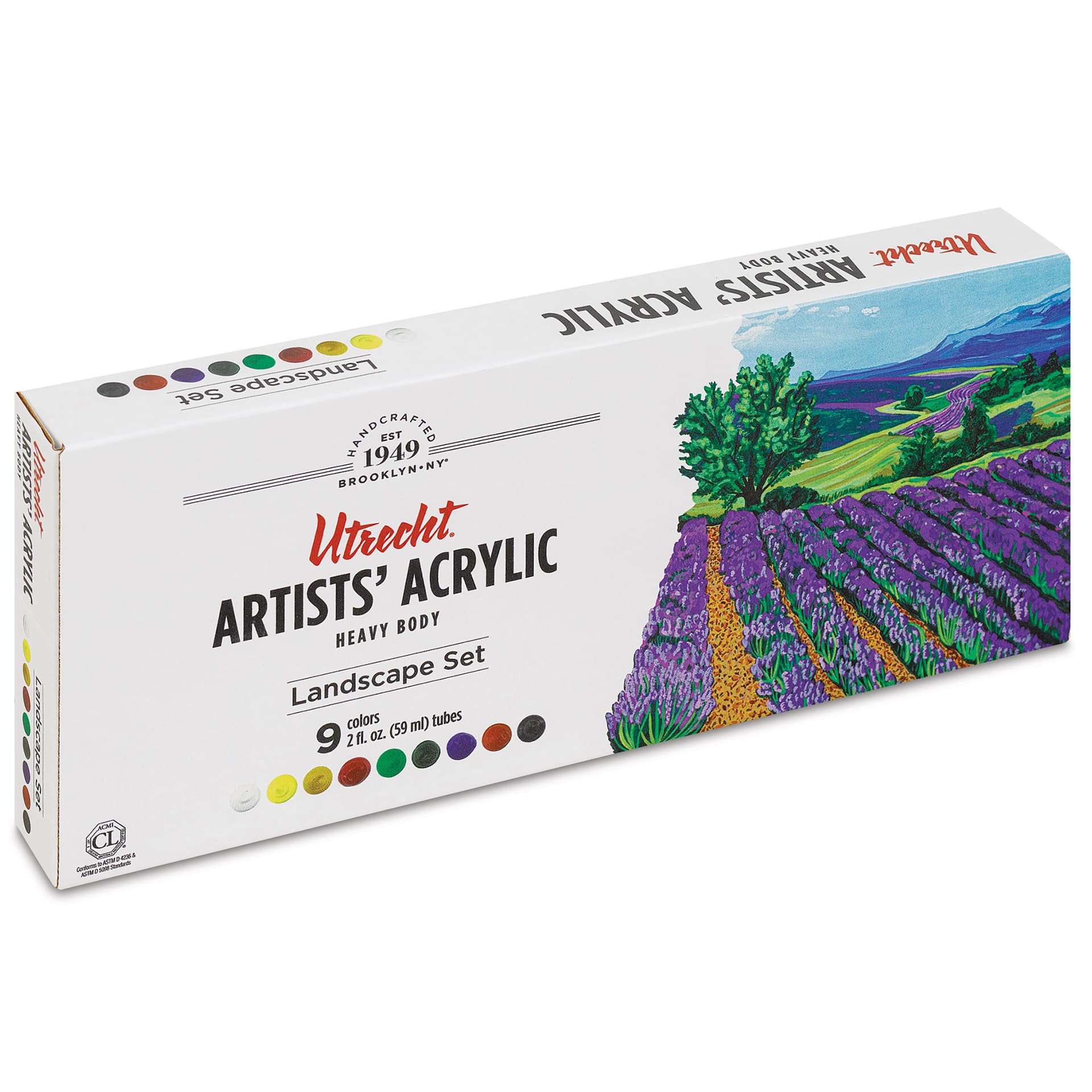 Utrecht Artists' Acrylic Paints - Landscape, Set of 9, front of packaging