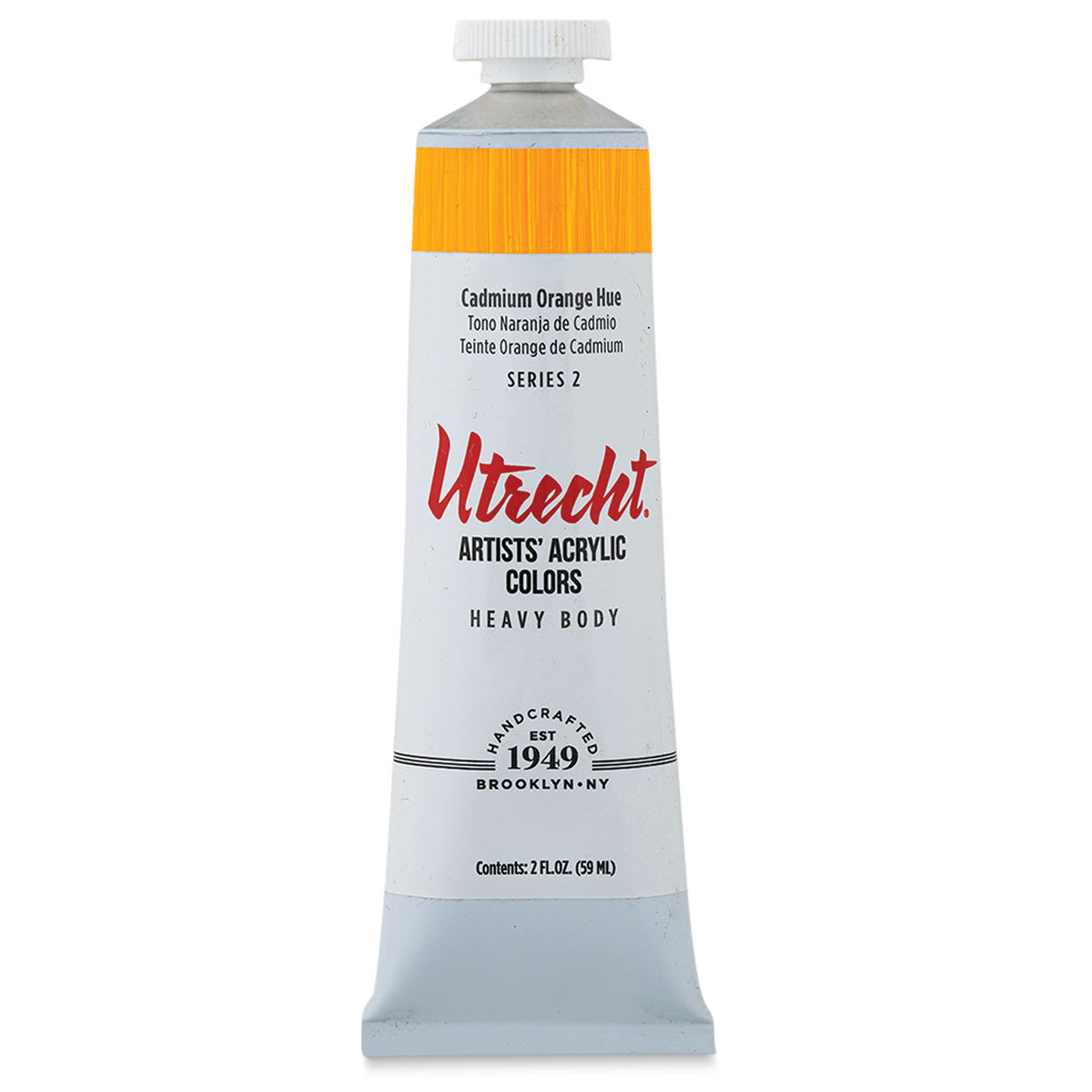 Utrecht Artists' Acrylic Paint - Cadmium Orange Hue, 2 oz tube