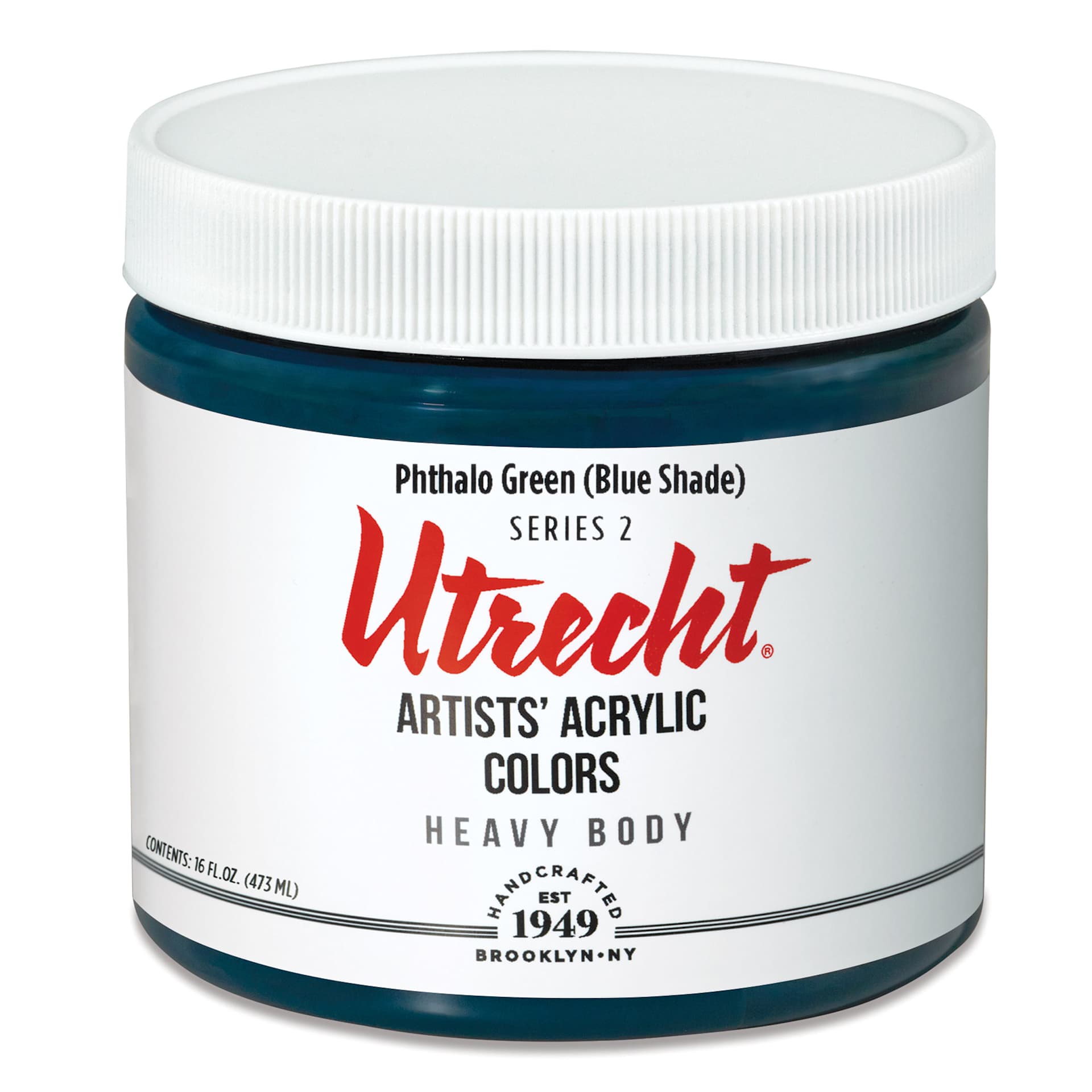 Utrecht Artists' Acrylic Paint - Phthalo Green (Blue Shade), Pint