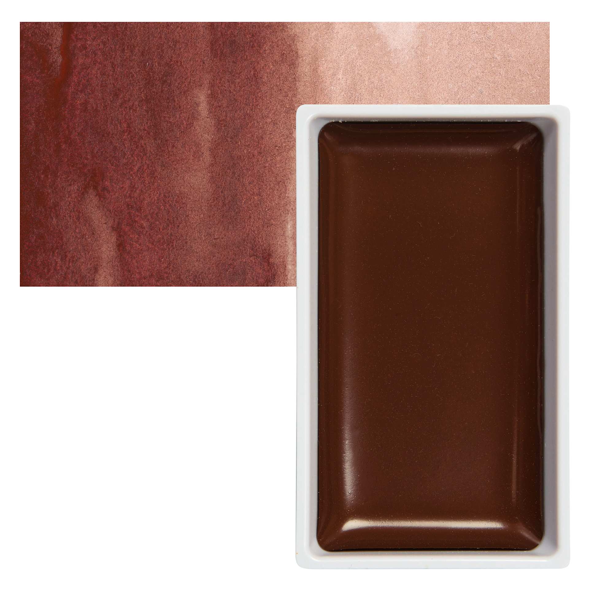 Kuretake Gansai Tambi Watercolor Pan - Venetian Red pan and swatch