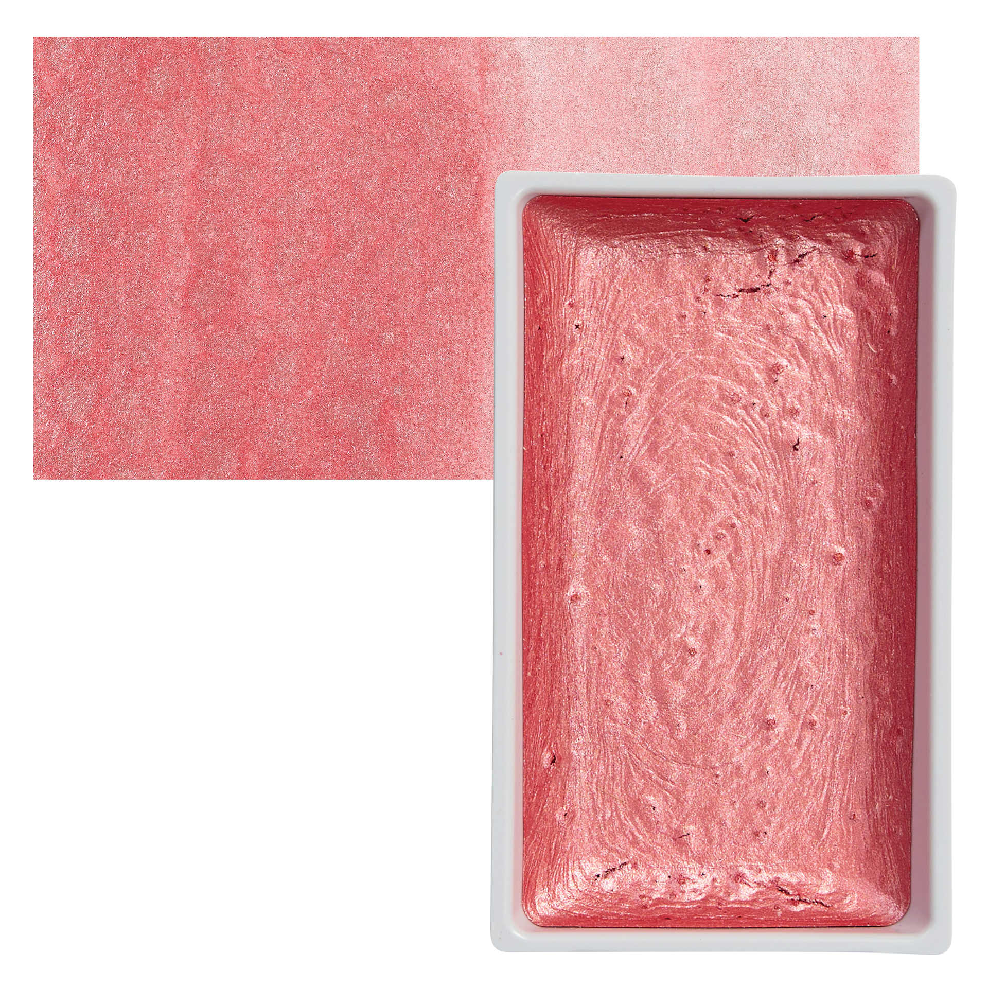 Kuretake Gansai Tambi Watercolor Pan - Pearl Scarlet Red pan and swatch
