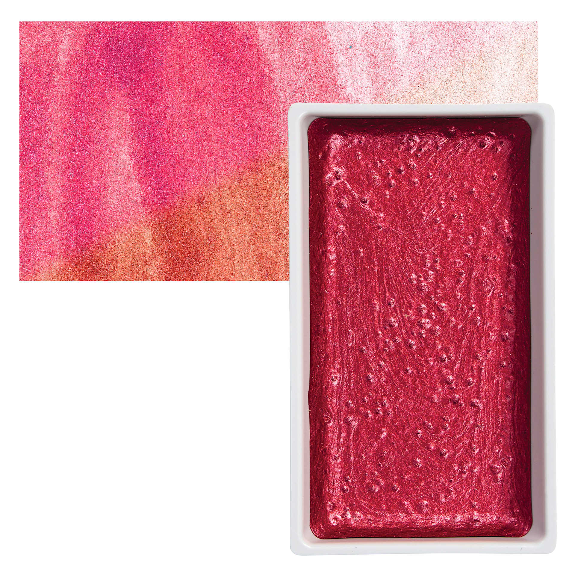 Kuretake Gansai Tambi Watercolor Pan - Gem Red pan and swatch