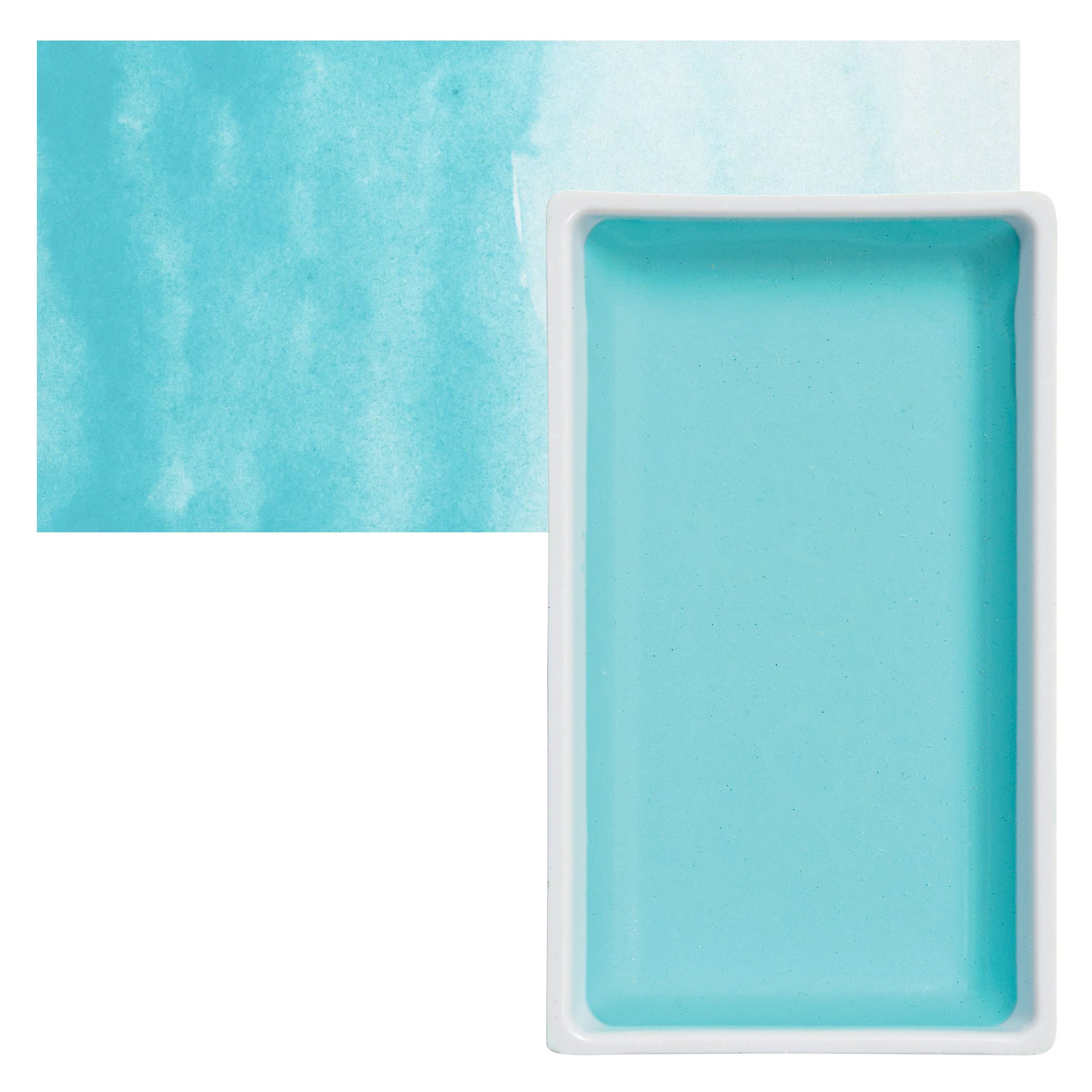 Kuretake Gansai Tambi Watercolor Pan - Pale Aqua pan and swatch