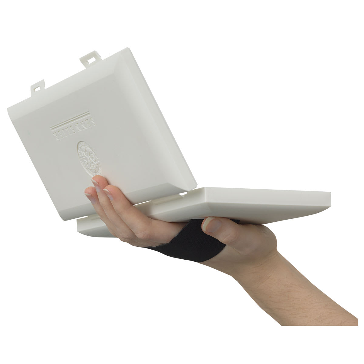 La Petite Aquarelle Watercolor, Set of 24 Half Pans (Shown held.)