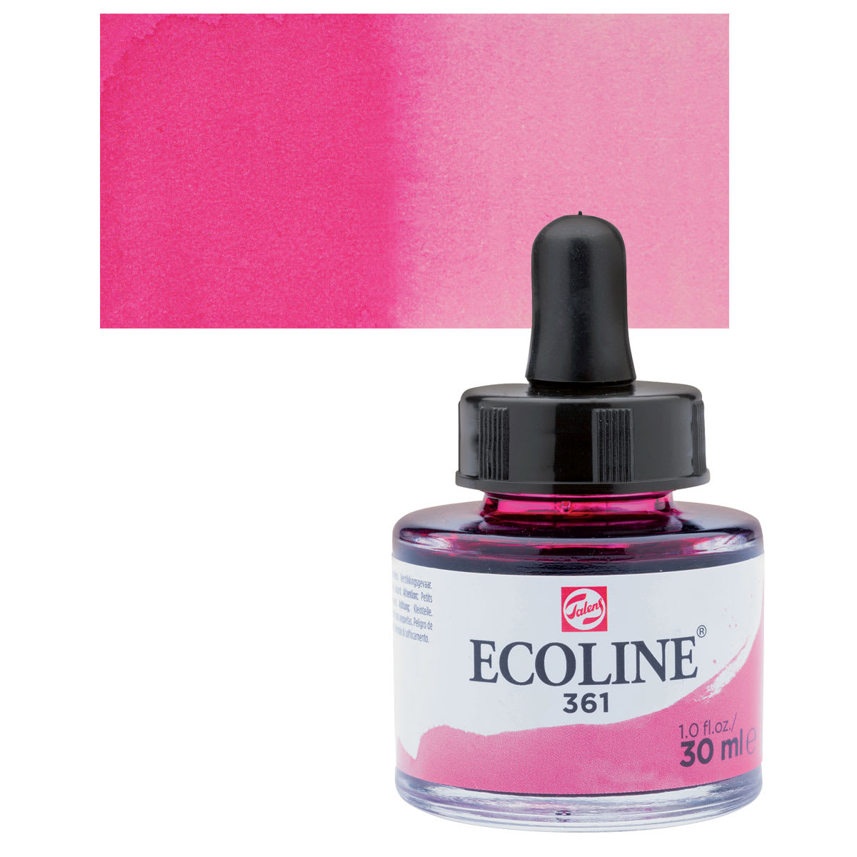 Ecoline Liquid Watercolor with Dropper - Light Rose, 30 ml jar and swatch