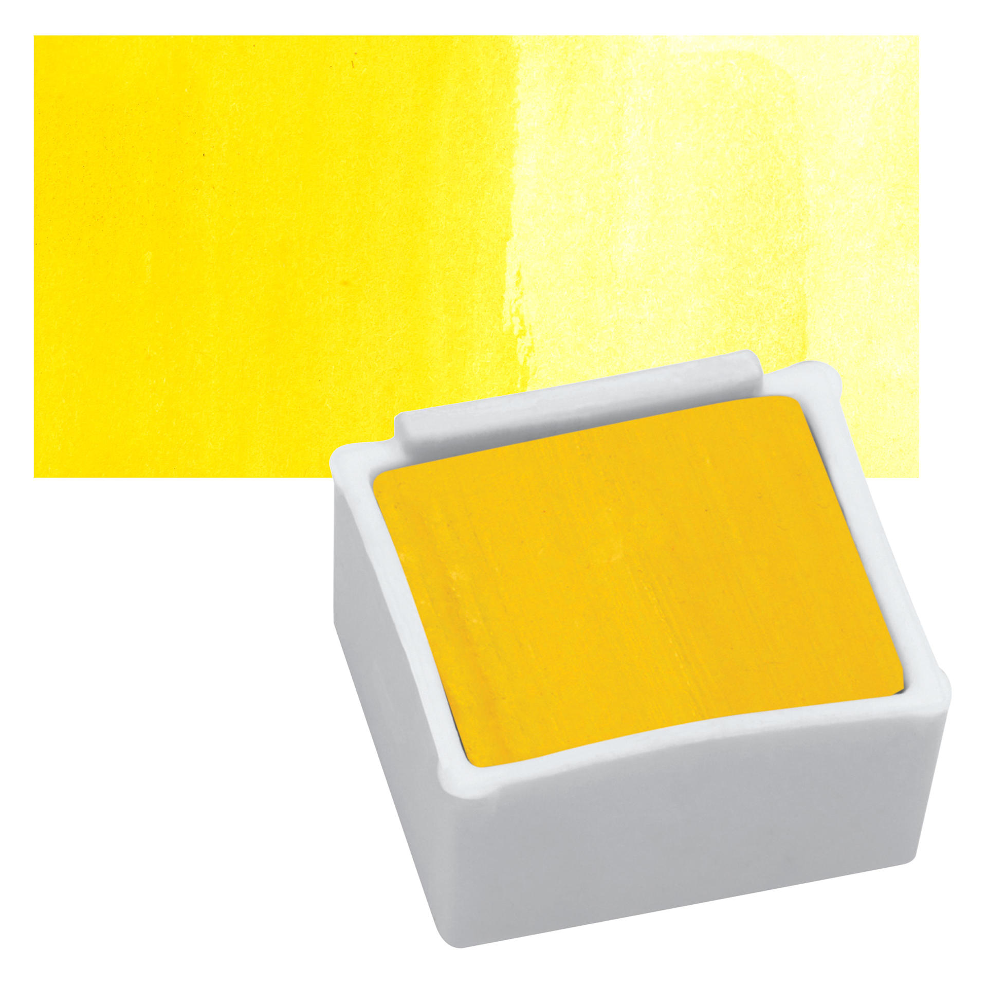 Derwent Inktense Paint Pan - Sun Yellow pan and swatch