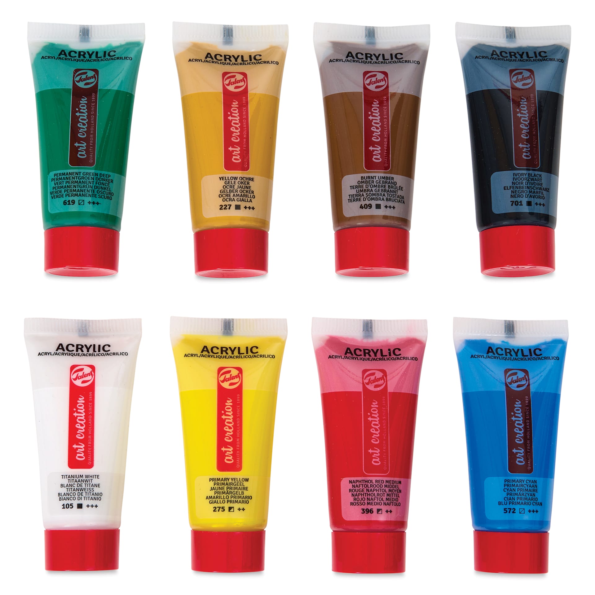 Talens Art Creation Acrylics - Set of 8, 12 ml Tubes