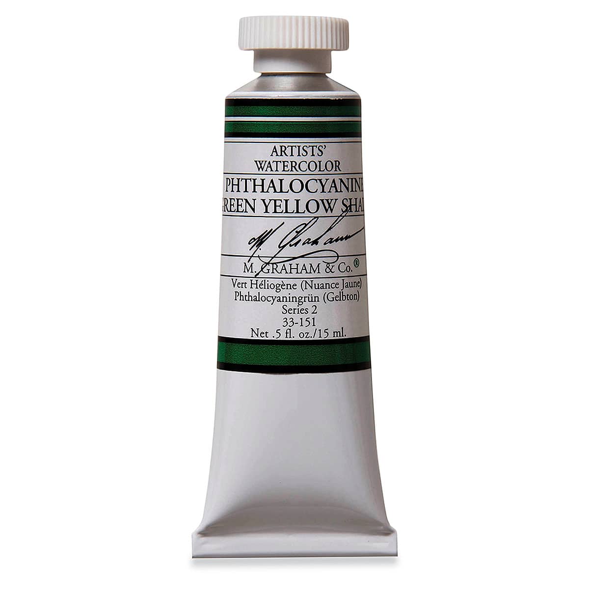 M. Graham Artists' Watercolor - Phthalo Green Yellow Shade, 15 ml Tube