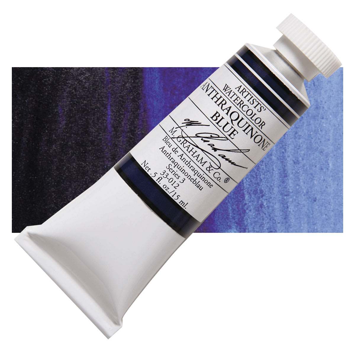M. Graham Artists' Watercolor - Anthraquinone Blue, 15 ml tube and swatch