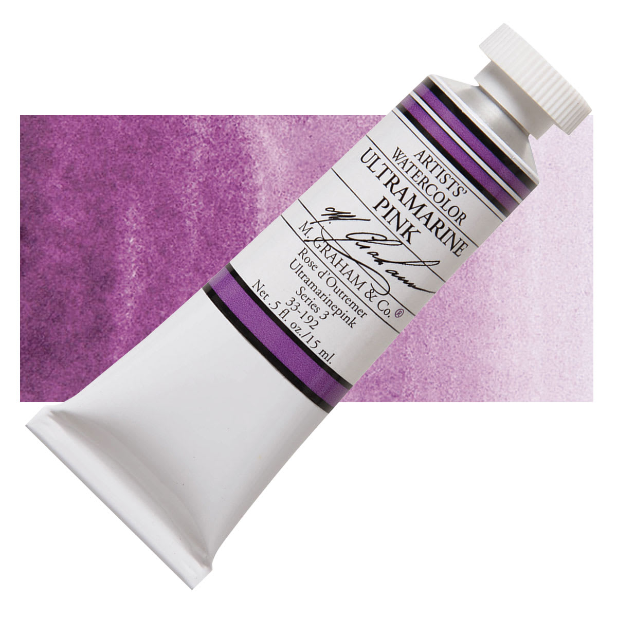 M. Graham Artists' Watercolor - Ultramarine Pink, 15 ml Tube and swatch