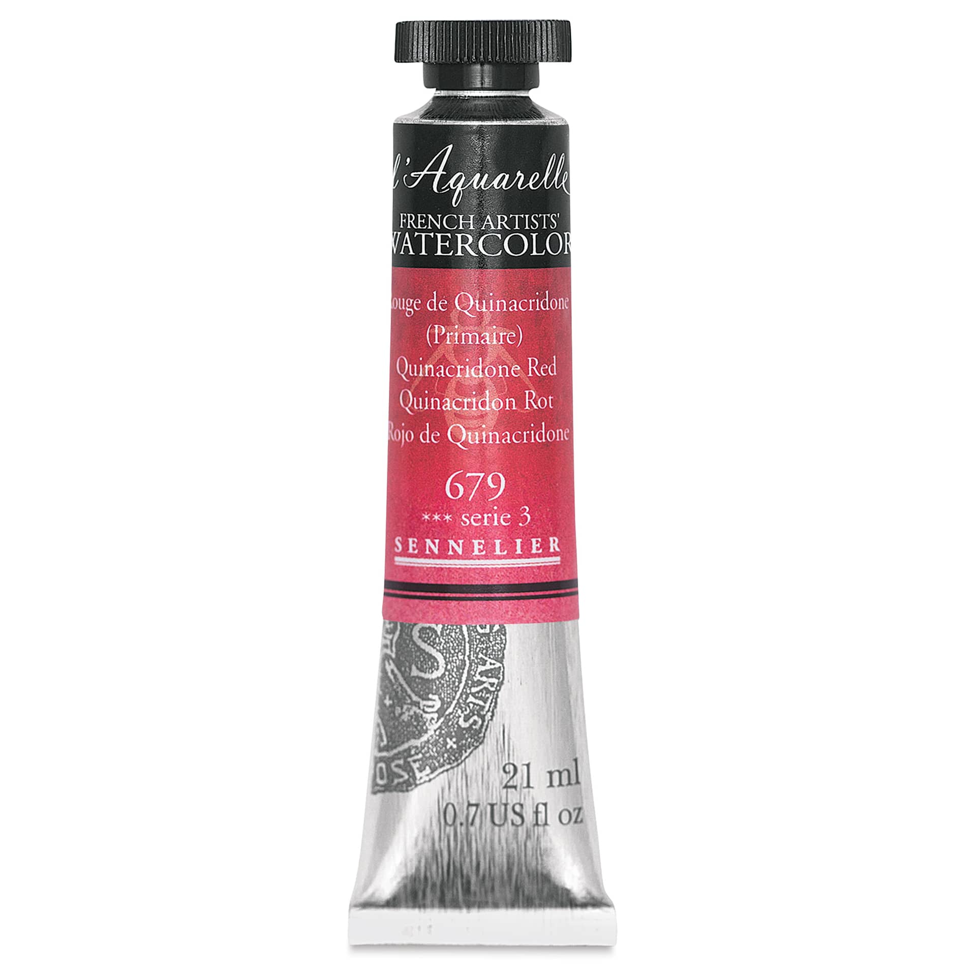 Sennelier French Artists' Watercolor - Quinacridone Red, 21 ml Tube
