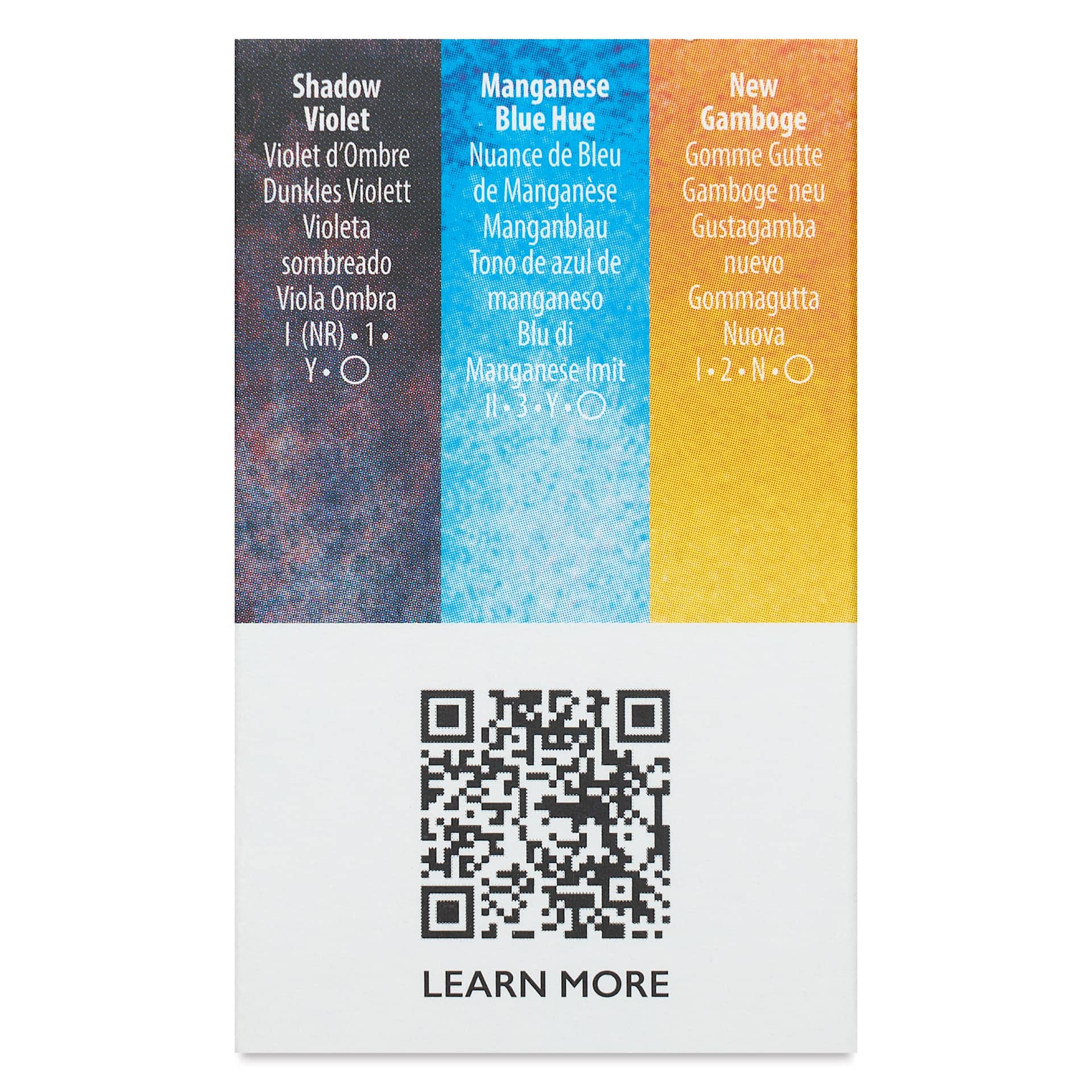 Daniel Smith Extra Fine Watercolor - Set of 3, Evening Glow, back of package