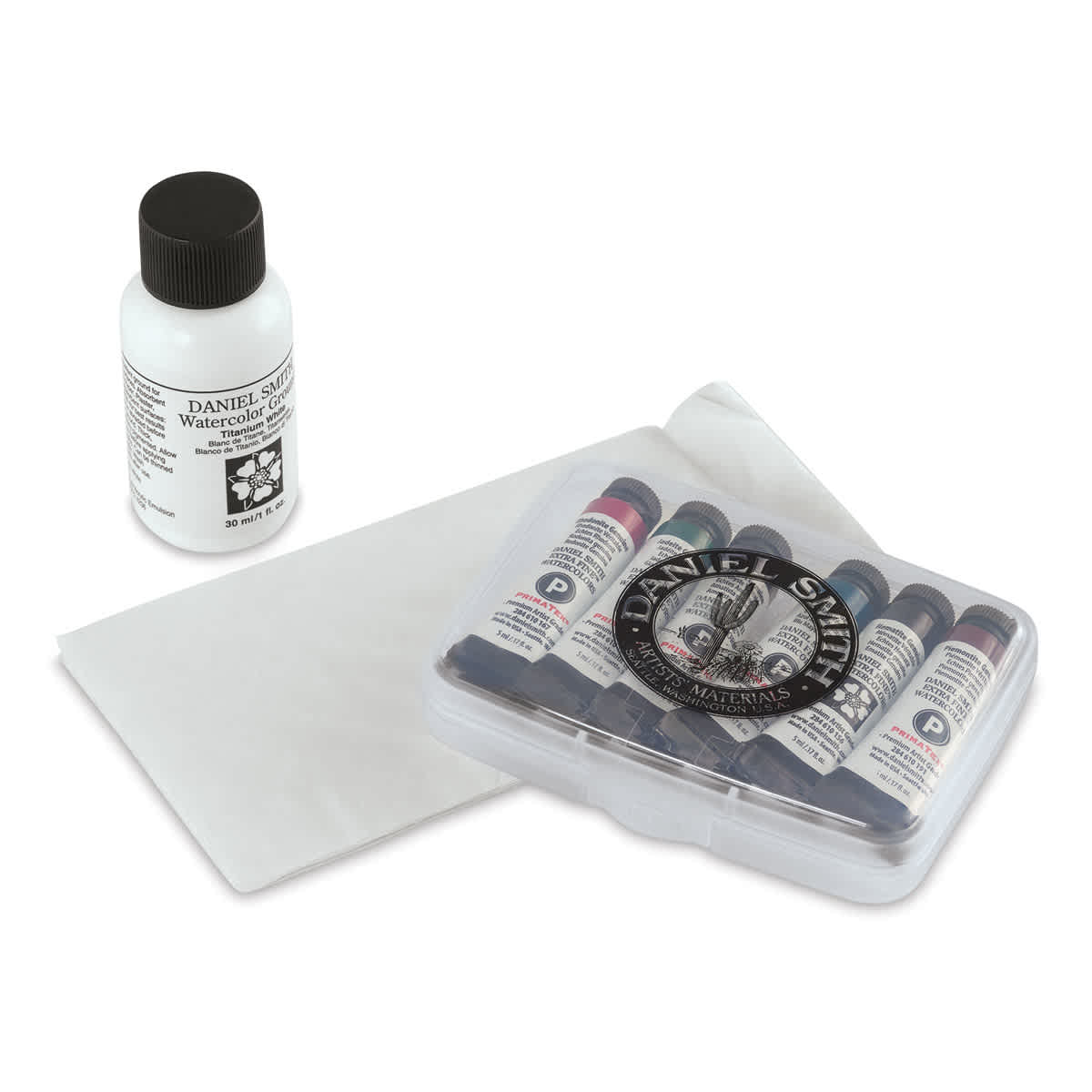 Daniel Smith Extra Fine Watercolor - Minerals Watercolor Mixing Set contents with tubes in plastic case
