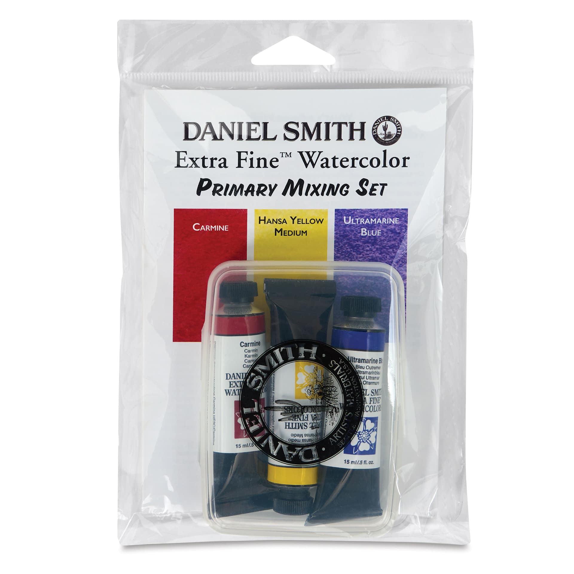 Daniel Smith Extra Fine Watercolor - Primary Mixing, Set of 3 with Box, 15 ml Tubes front of package