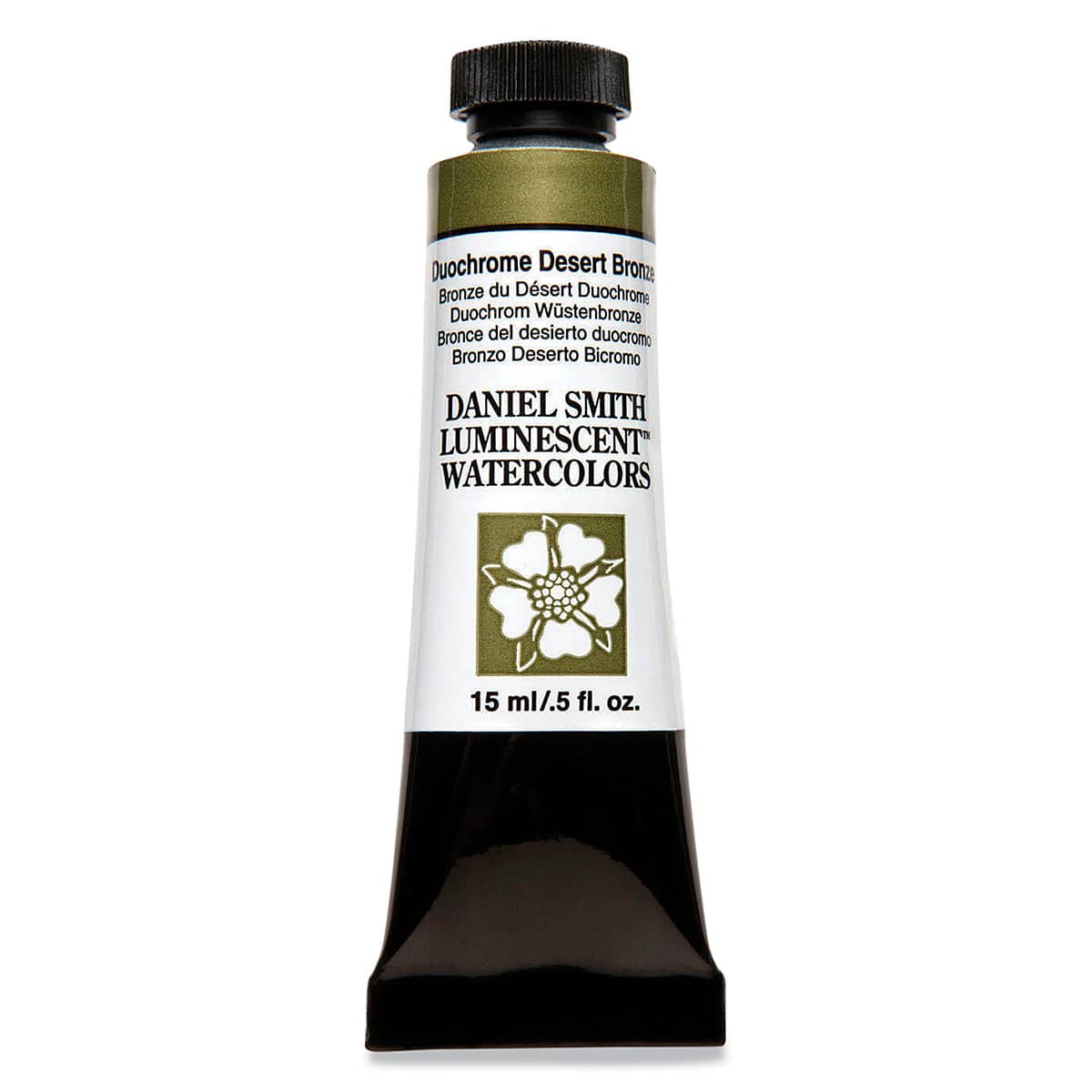 Daniel Smith Luminescent Watercolor - Duochrome Desert Bronze, 15 ml, Tube with Swatch