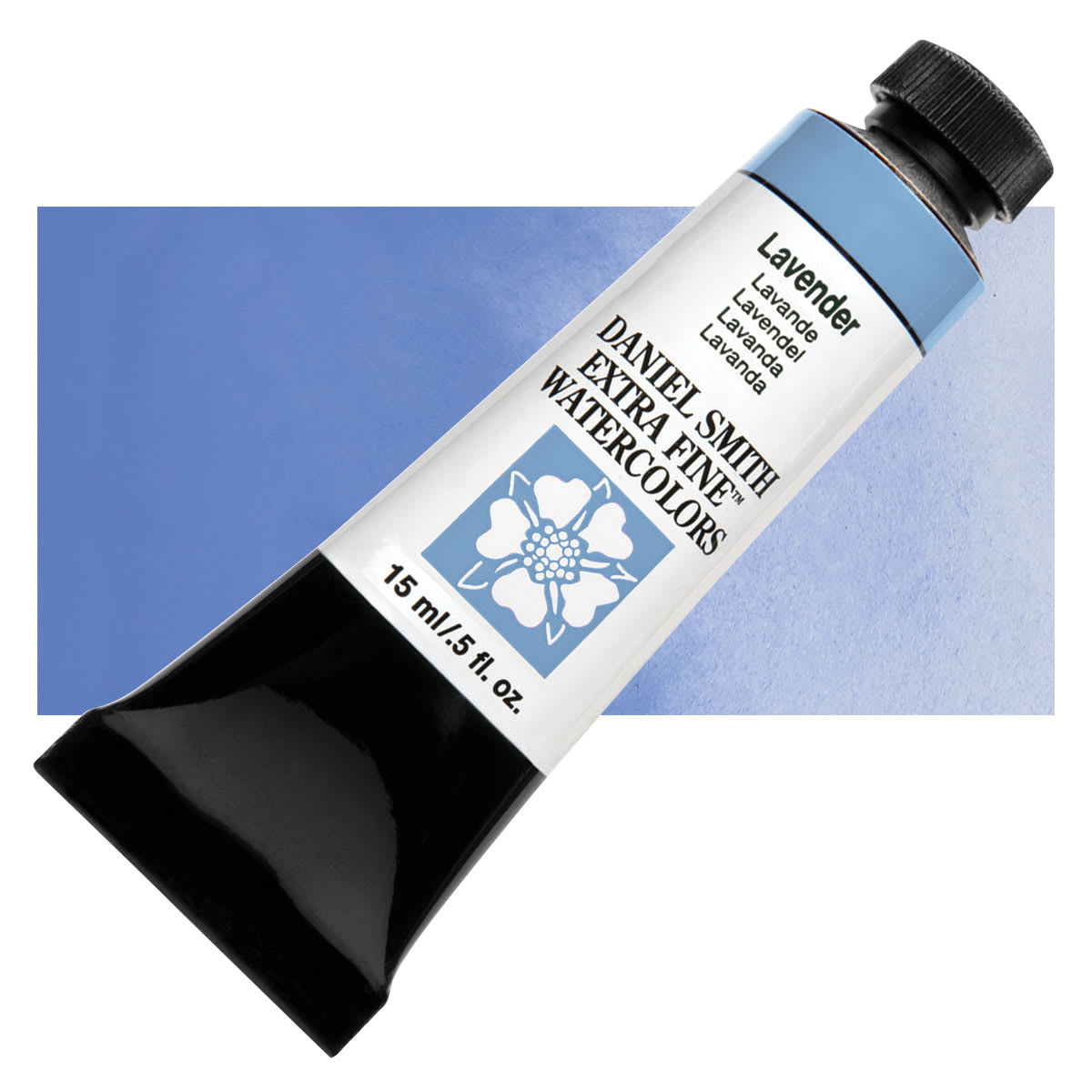 Daniel Smith Extra Fine Watercolor - Lavender, 15 ml tube and swatch