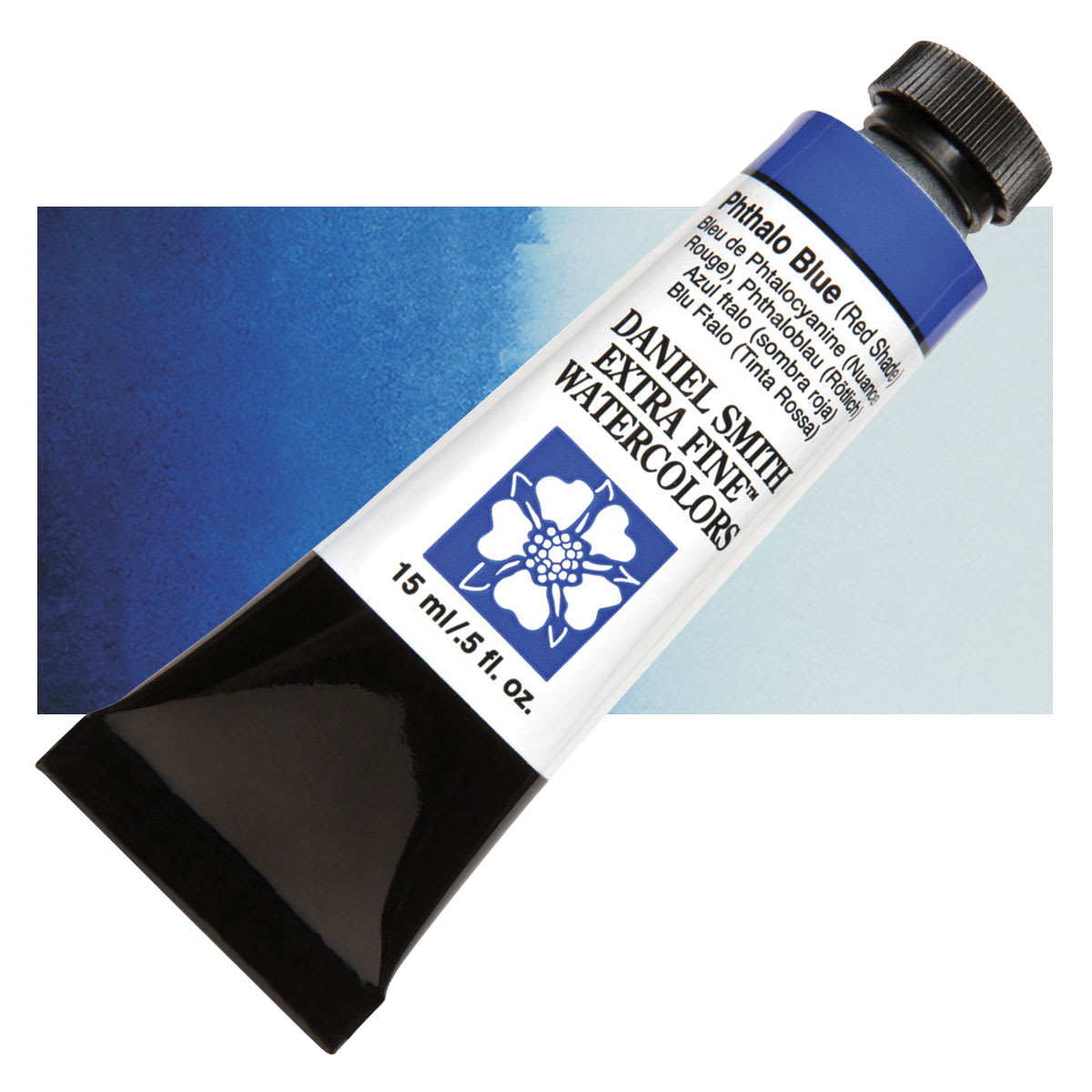 Daniel Smith Extra Fine Watercolor - Phthalo Blue Red Shade, 15 ml Tube and swatch