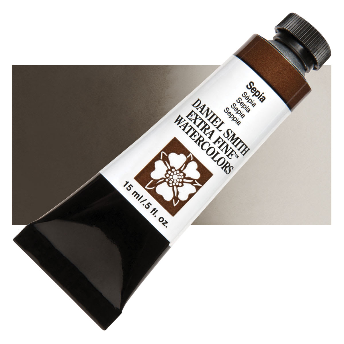 Daniel Smith Extra Fine Watercolor - Sepia, 15 ml Tube and swatch