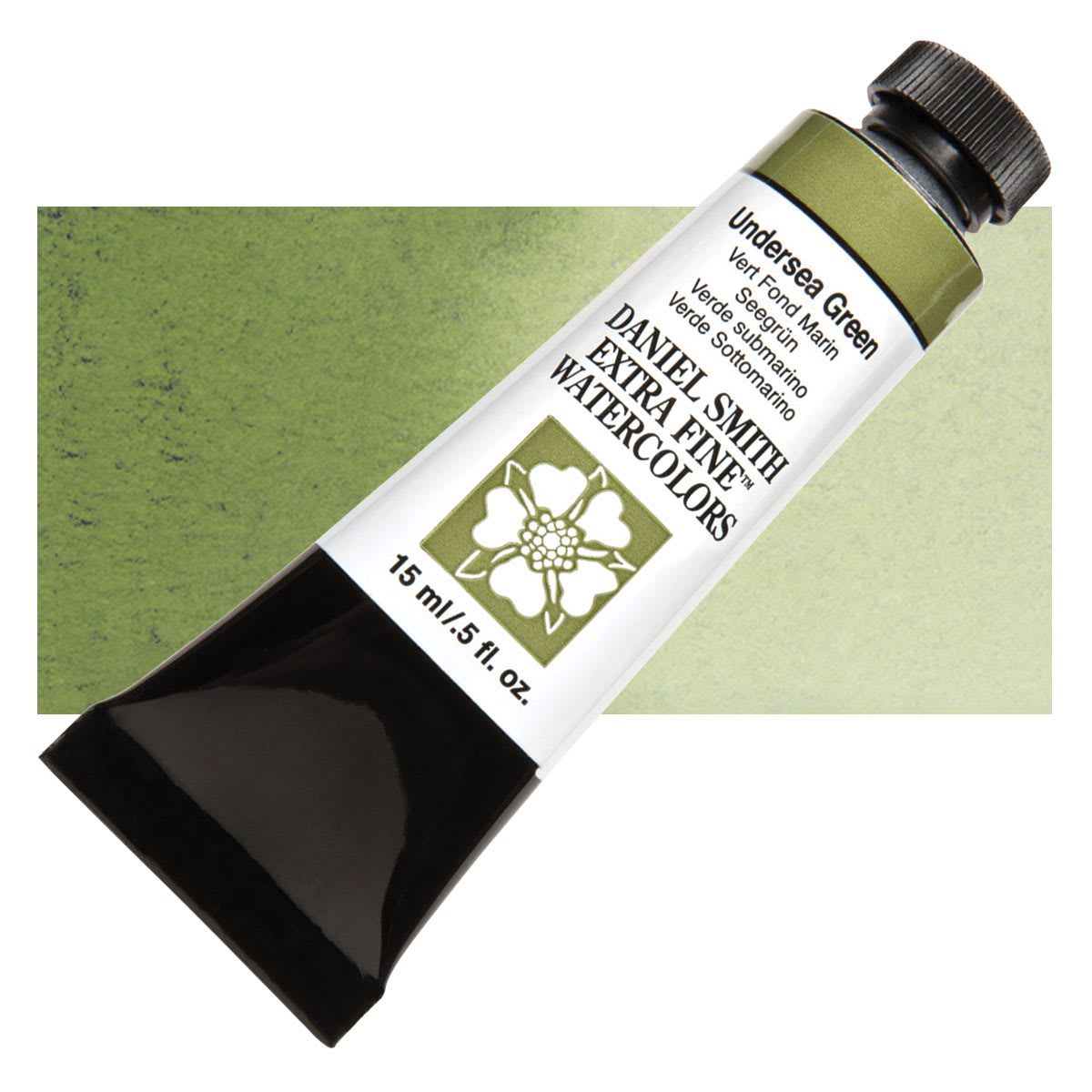 Daniel Smith Extra Fine Watercolor - Undersea Green, 15 ml Tube and swatch