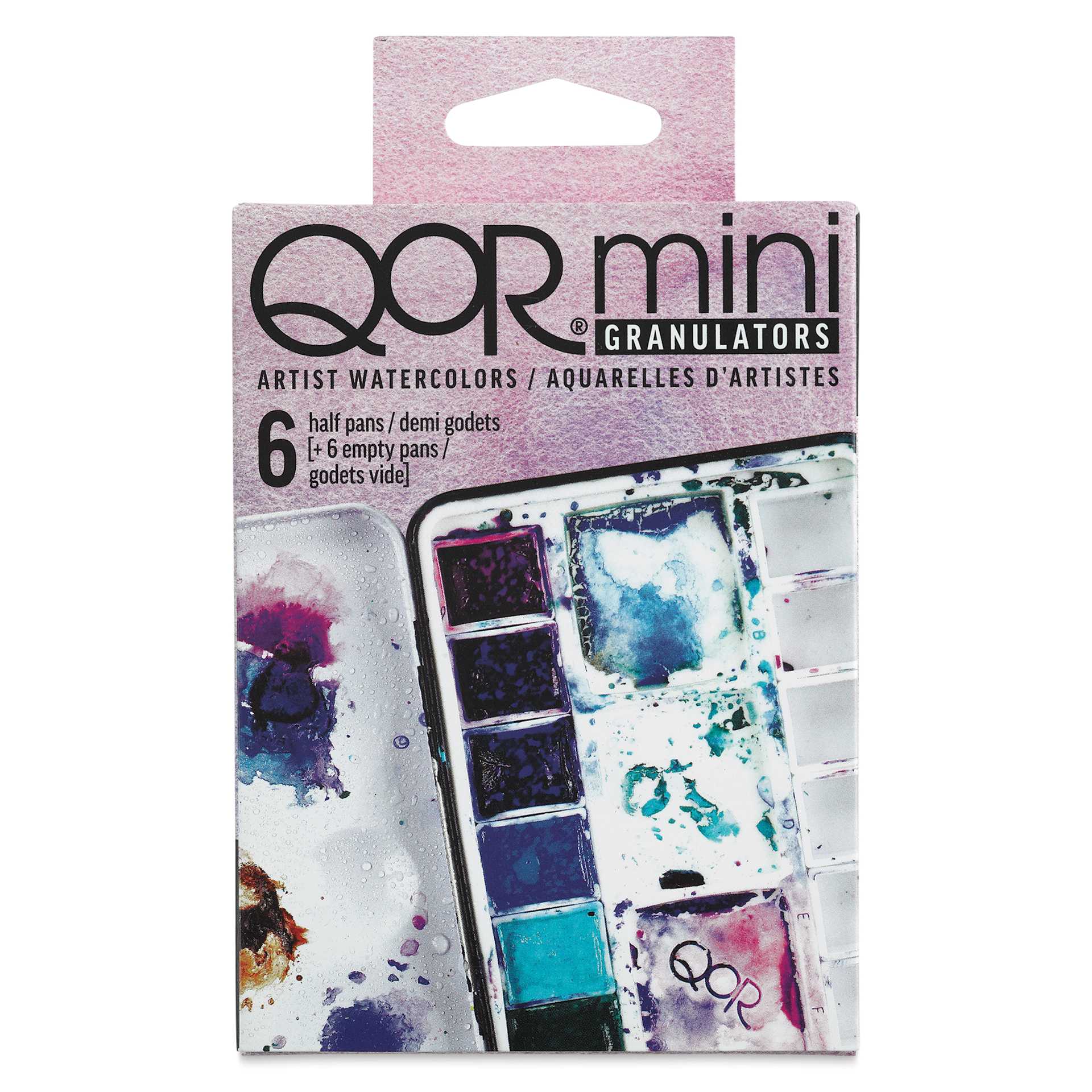 QoR Watercolor Set - Granulators, Set of 6 Half Pans (Front of package)