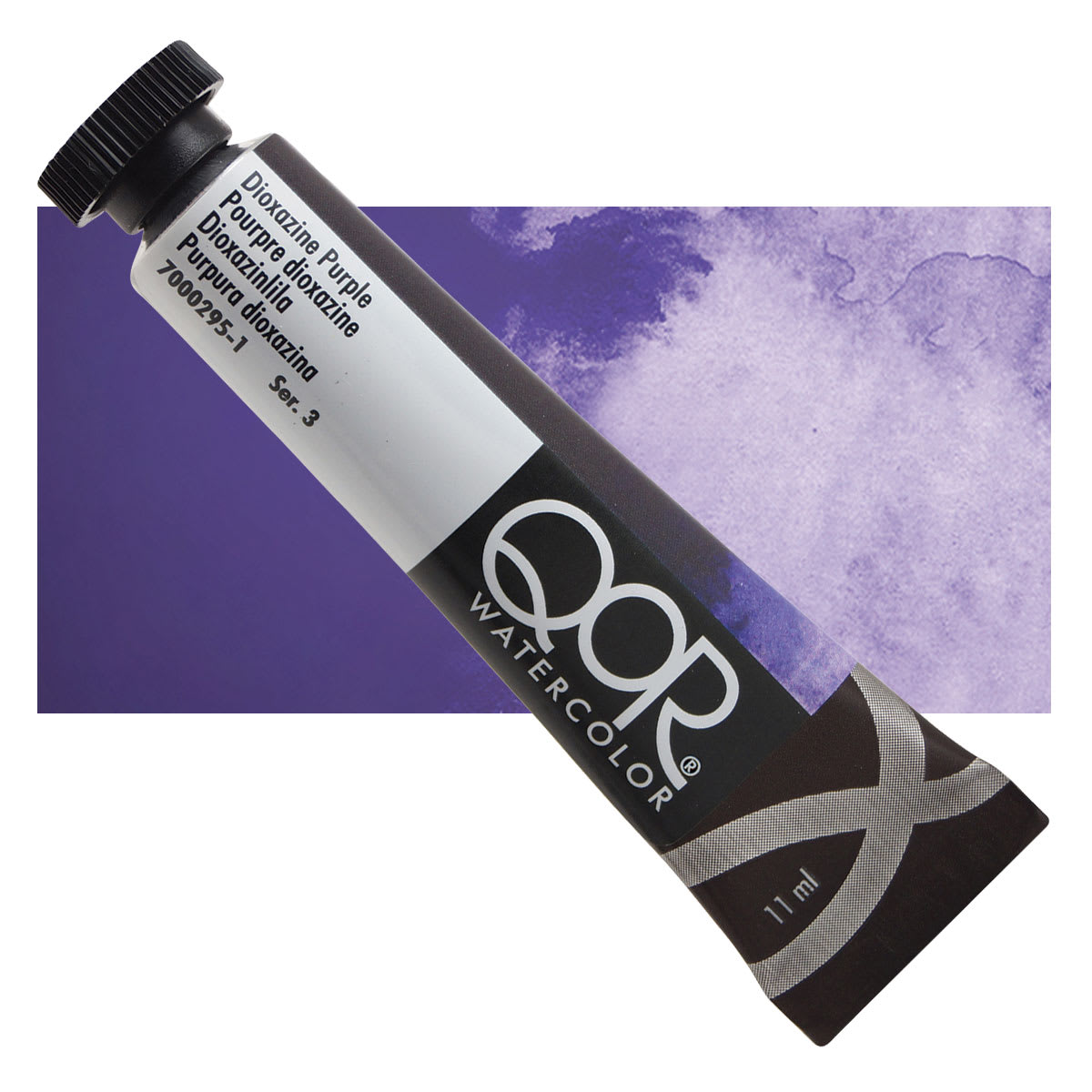 QoR Modern Watercolor - Dioxazine Purple, 11 ml tube and swatch