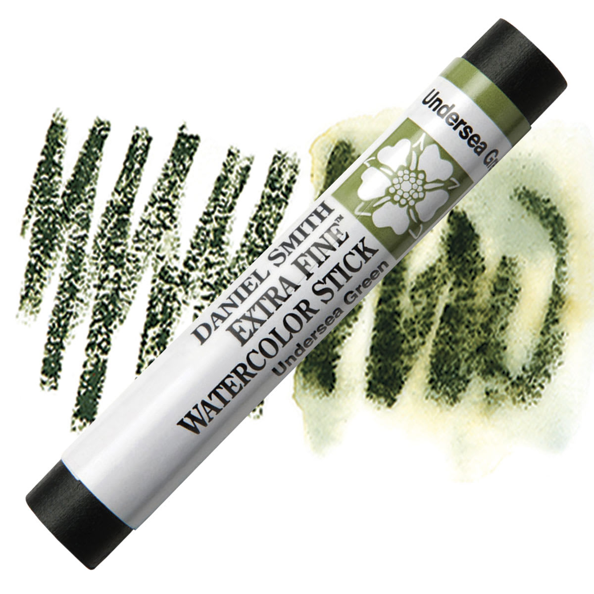 Daniel Smith Watercolor Stick - Undersea Green stick and swatch
