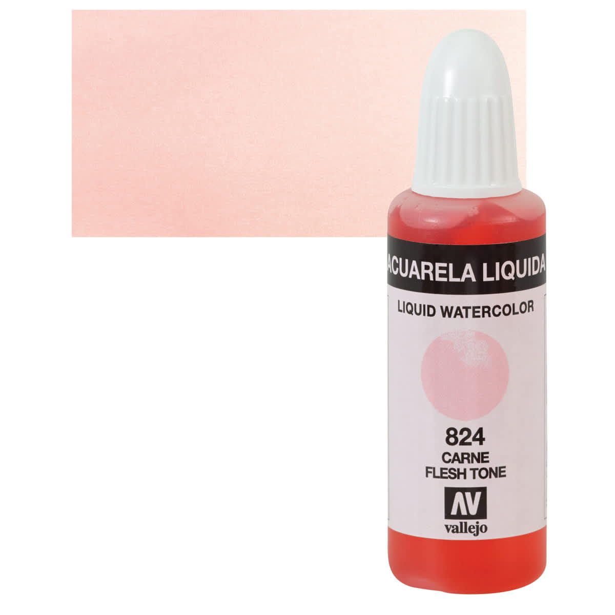 Vallejo Liquid Watercolor - Flesh Tone, 32 ml and swatch