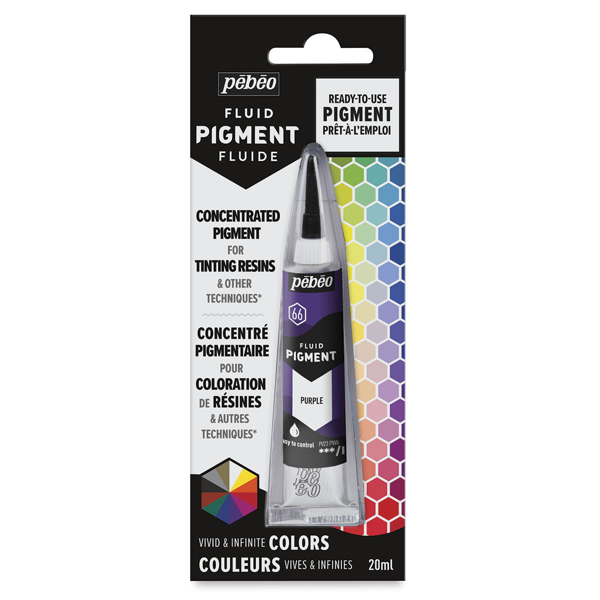 Pebeo Fluid Pigments - Front of package of Violet Pigment
