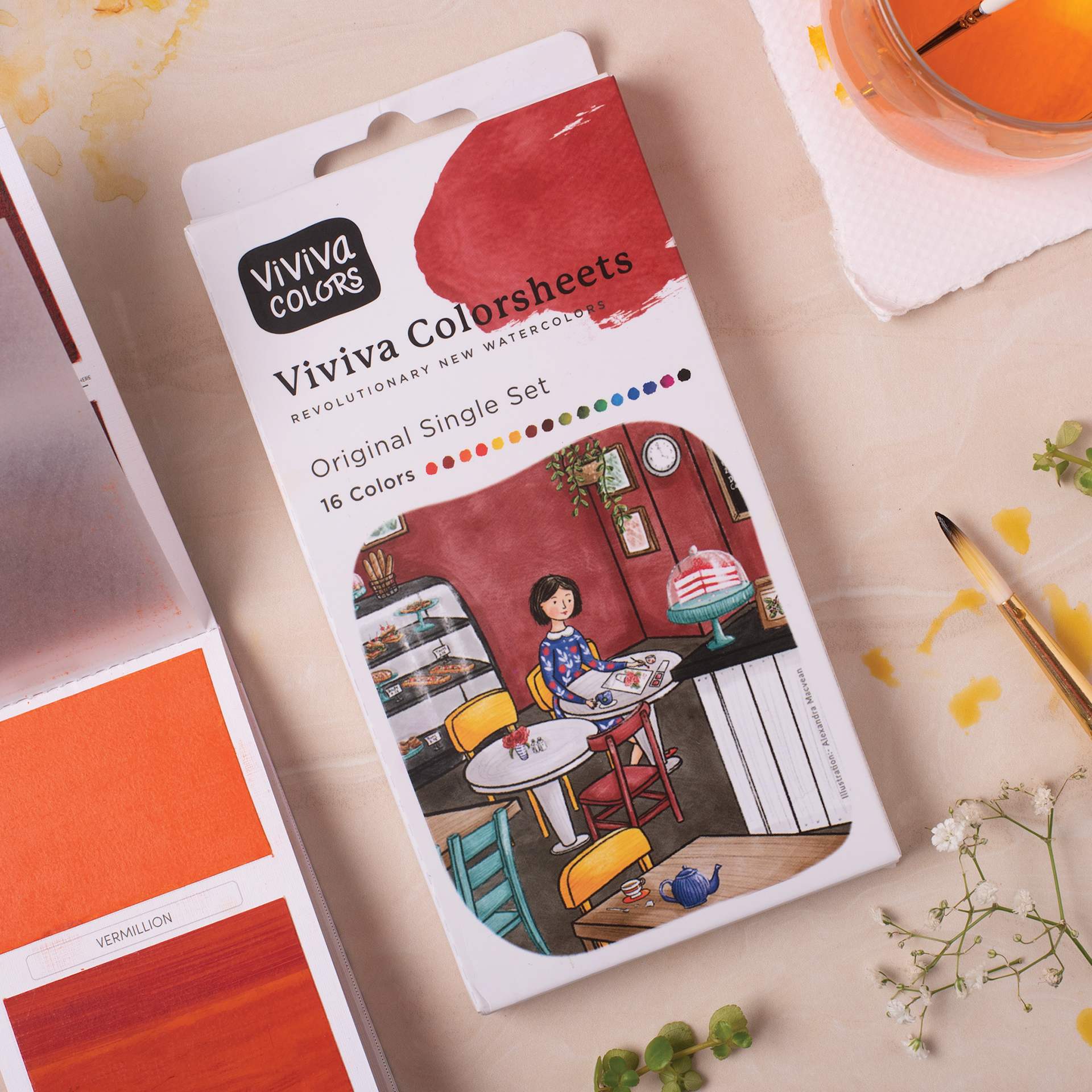 Viviva Colorsheets - Single Set, Assorted Colors (front of package with open book of colorsheets)
