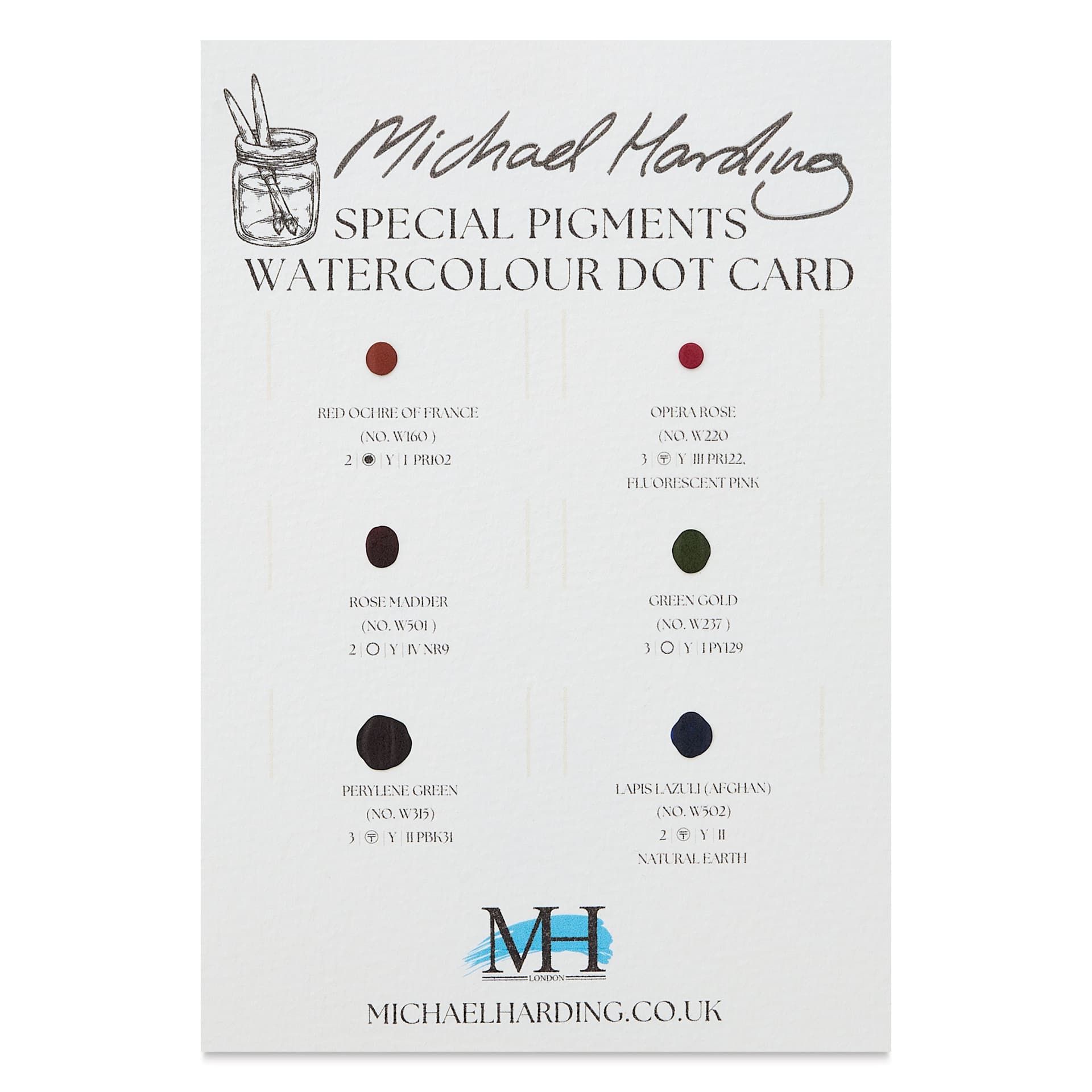Michael Harding Artists Watercolor - Dot Card, 6 Colors, Specialty