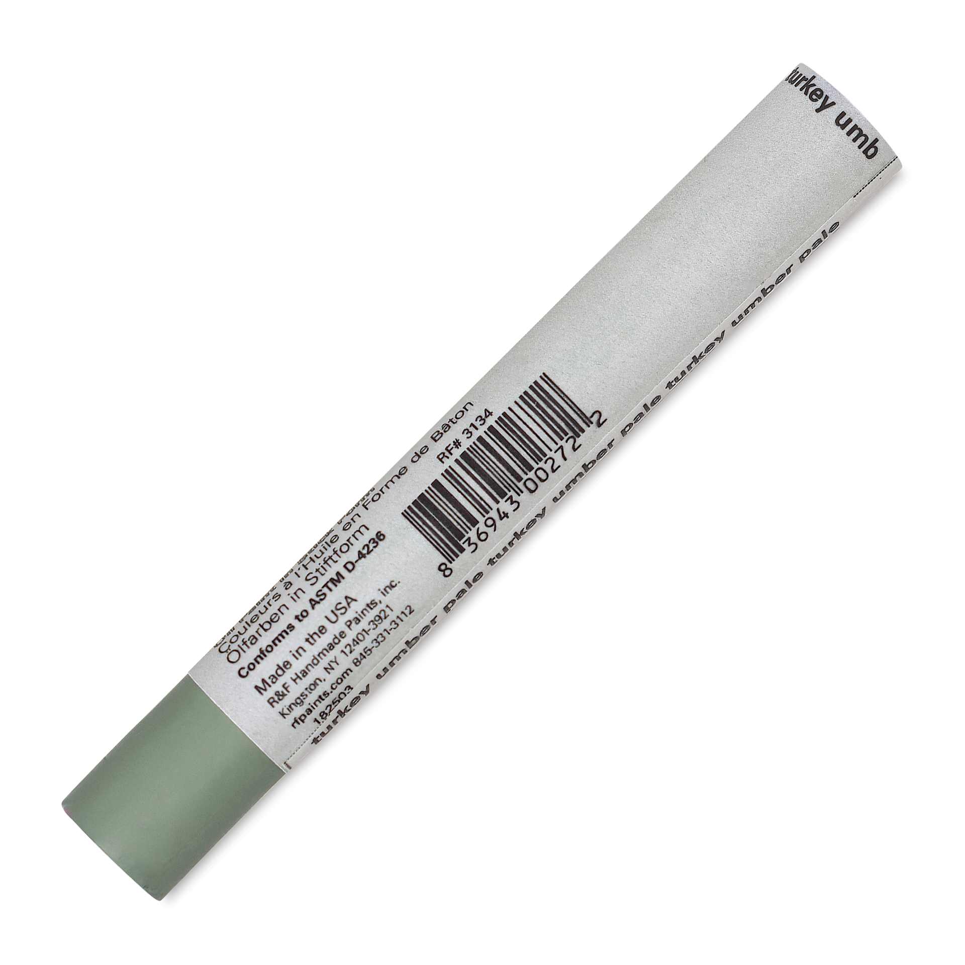 R&F Drawing Oil Stick - Turkey Umber Pale, 12 ml back