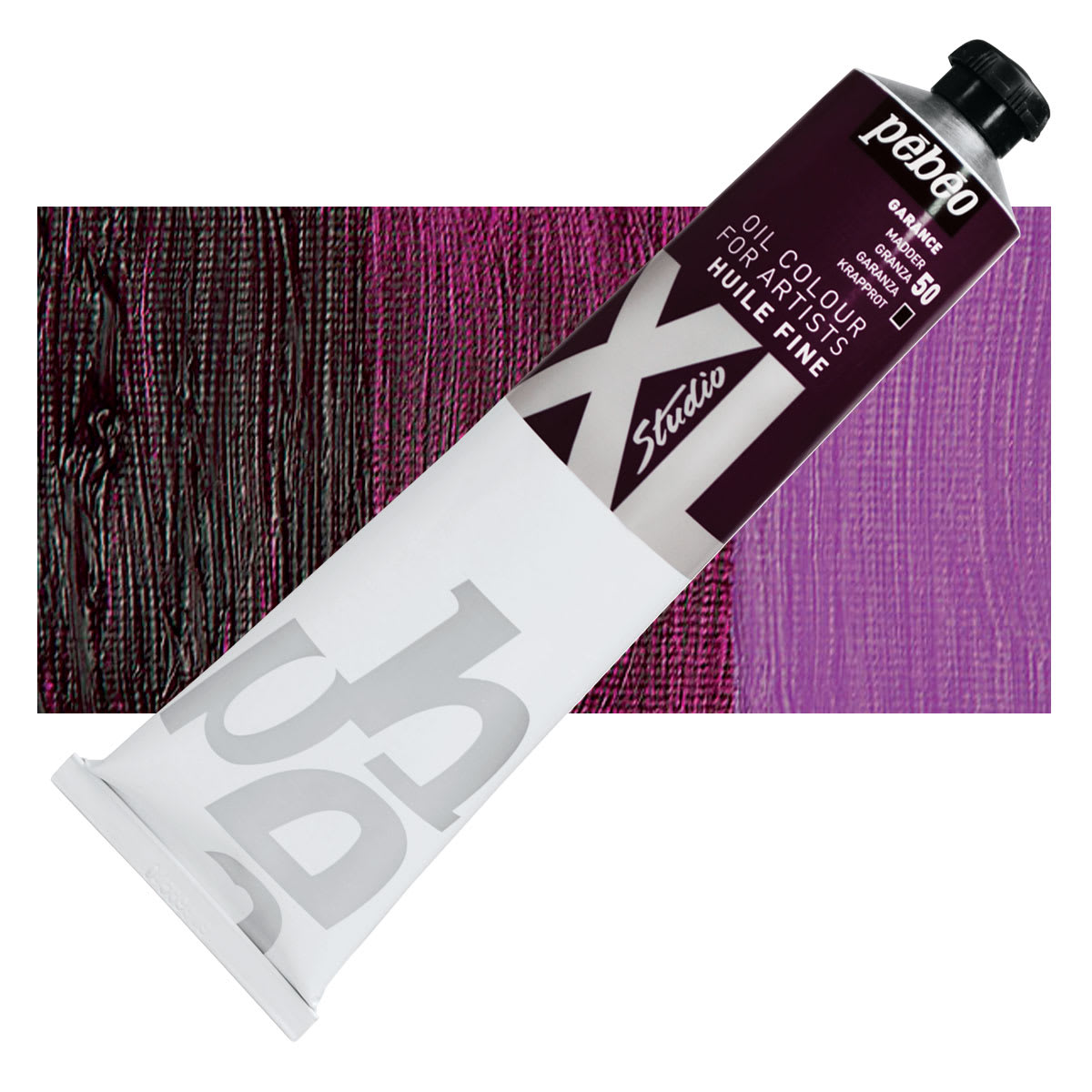 Pebeo XL Studio Oil Paint - Madder, 200 ml tube and swatch
