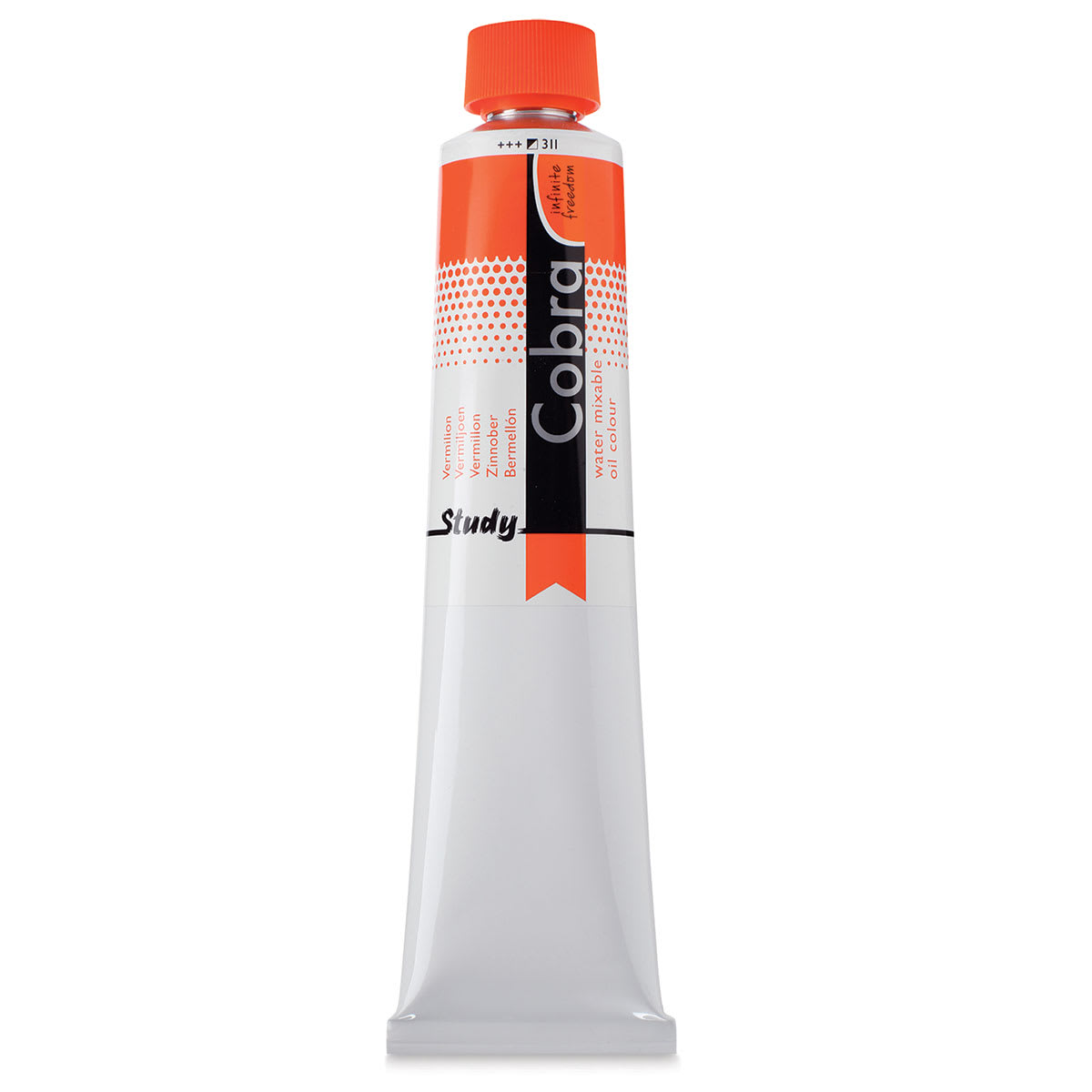 Royal Talens Cobra Study Water Mixable Oil Colors - Vermilion, 200 ml tube