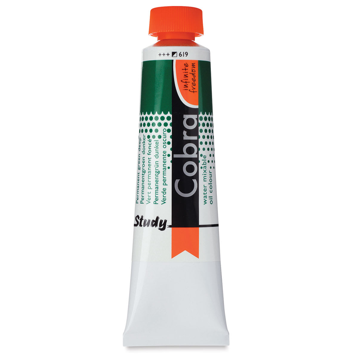 Royal Talens Cobra Study Water Mixable Oil Colors - Permanent Green Deep, 40 ml tube