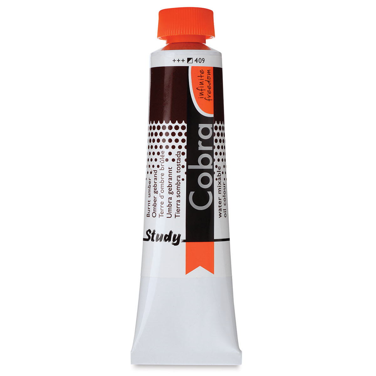 Royal Talens Cobra Study Water Mixable Oil Colors - Burnt Umber, 40 ml tube