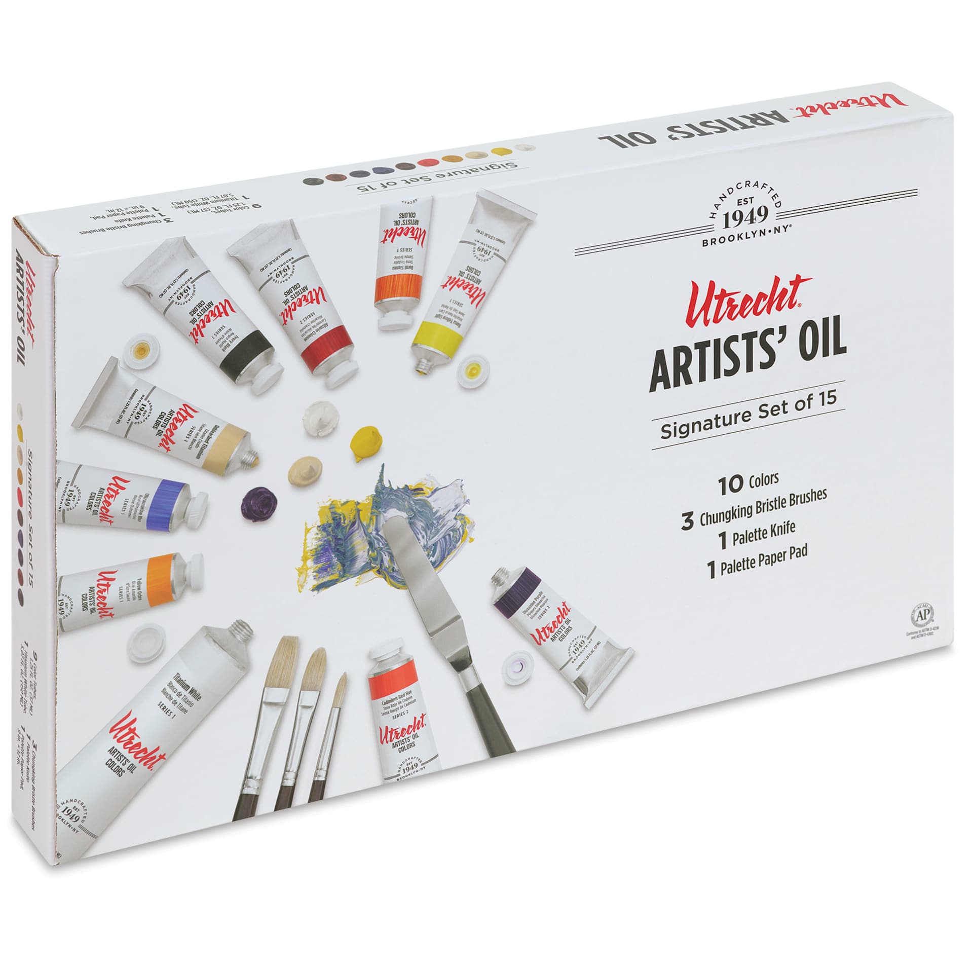 Utrecht Artists' Oil Paint Set - Signature Set, Set of 15, front of packaging