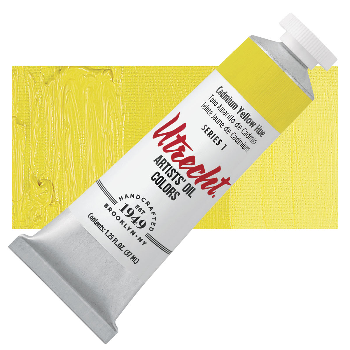 Utrecht Artists' Oil Paint - Cadmium Yellow Hue, 37 ml tube and swatch