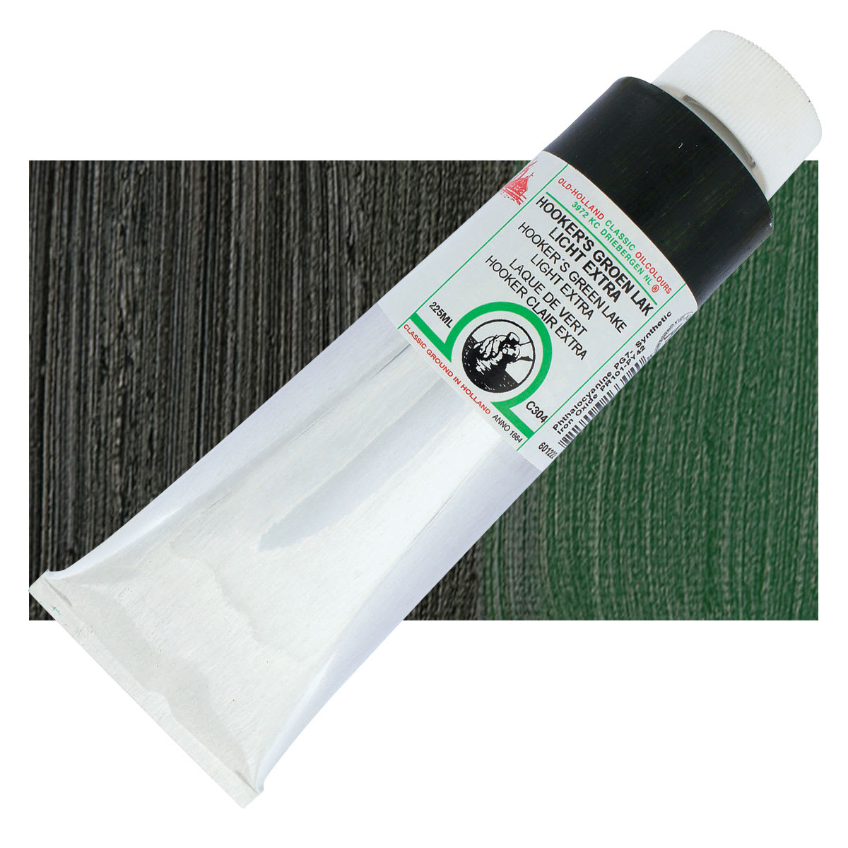 Old Holland Classic Oil Color - Hooker's Green Lake Light Extra, 225 ml tube and swatch