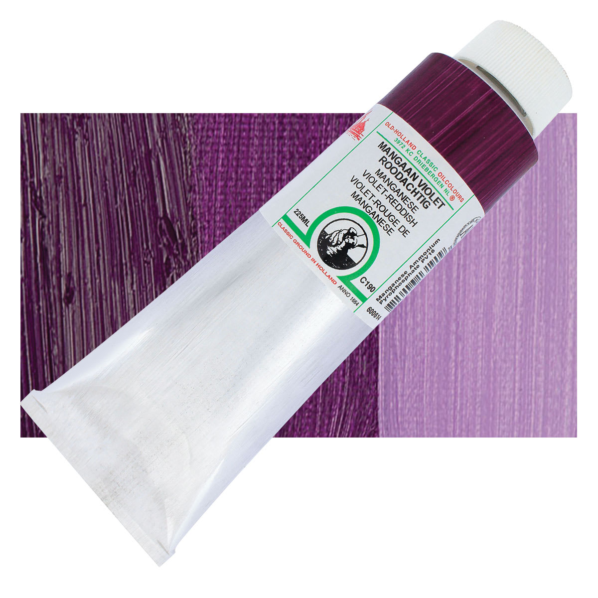 Old Holland Classic Oil Color - Manganese Violet-Reddish, 225 ml tube and swatch