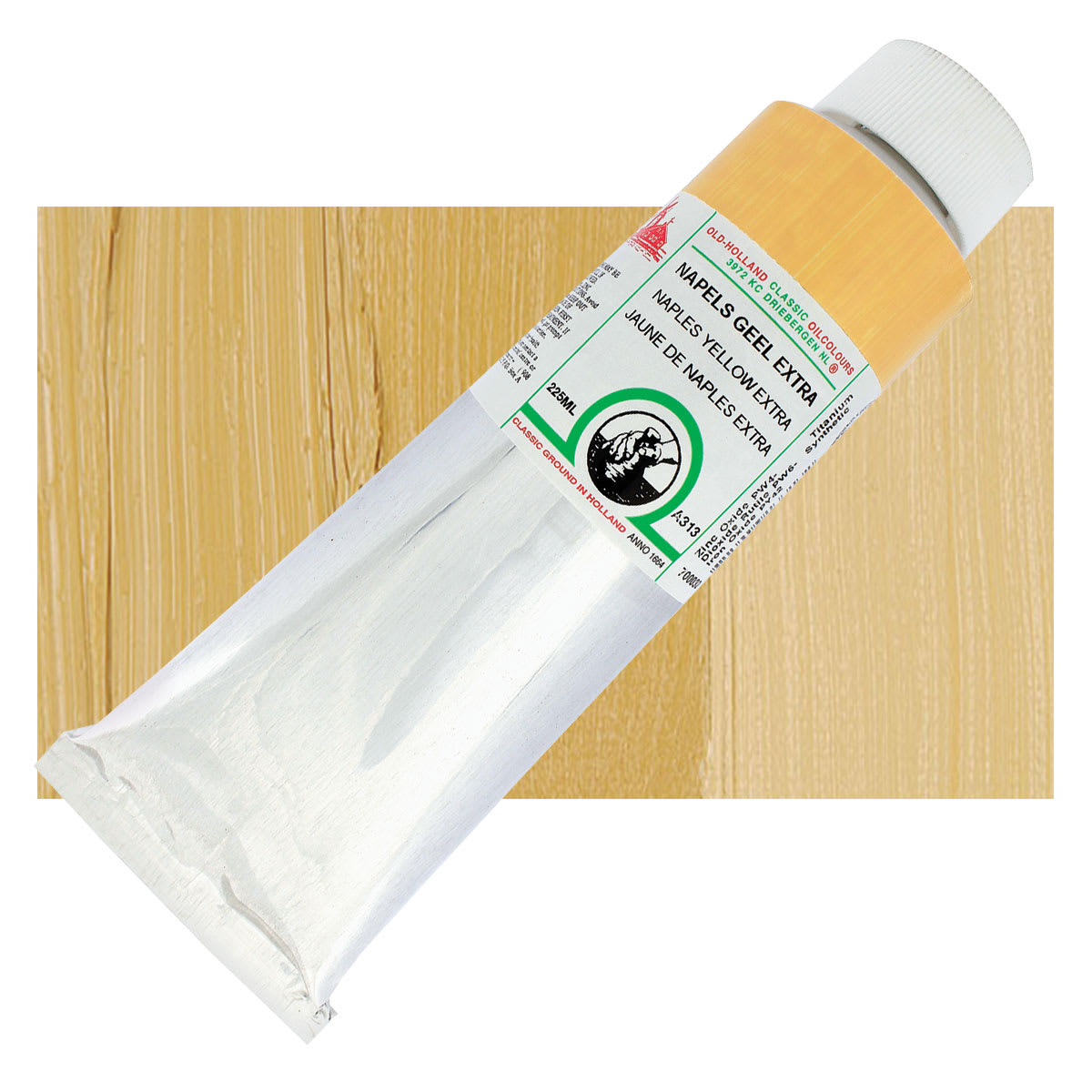 Old Holland Classic Oil Color - Naples Yellow Extra, 225 ml tube and swatch