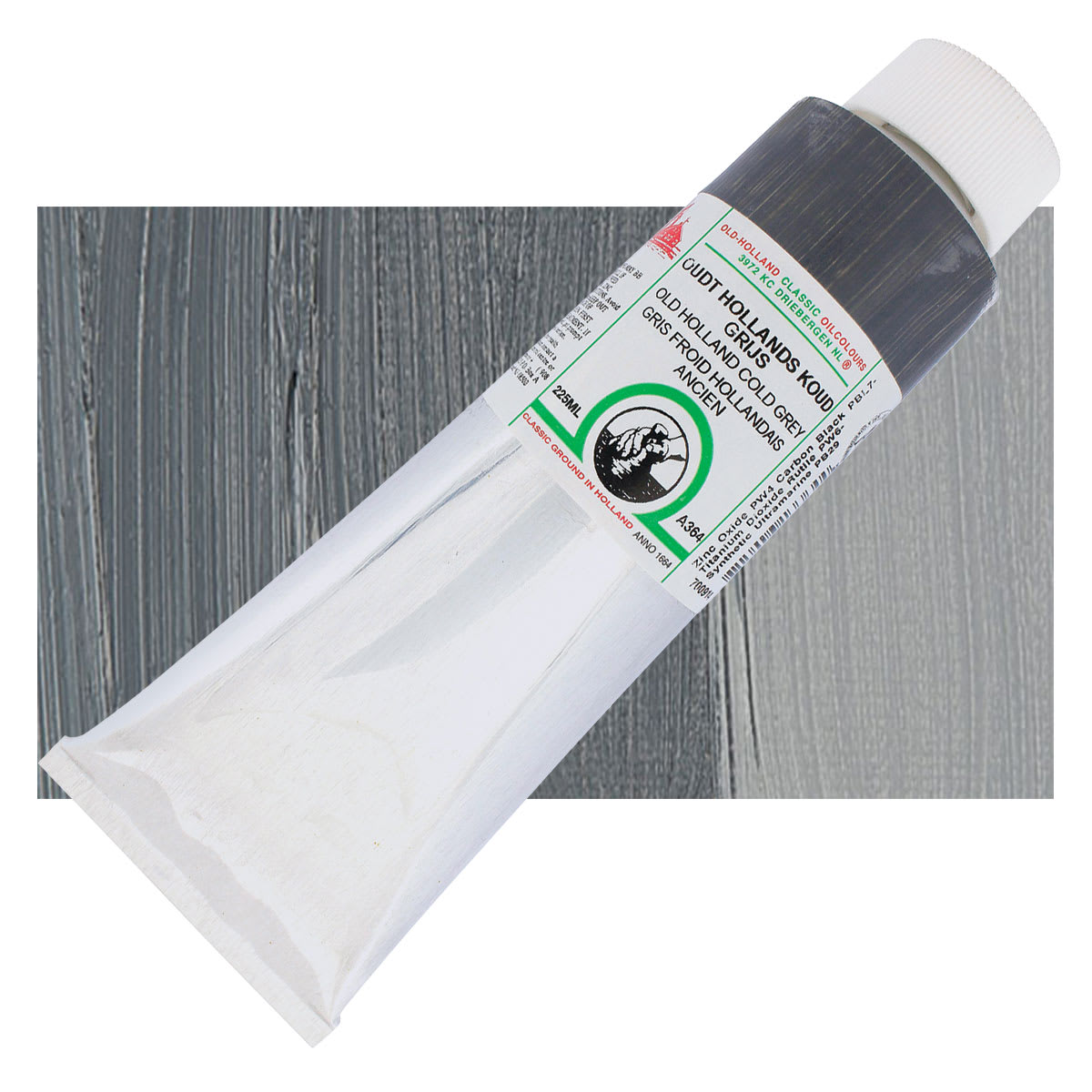 Old Holland Classic Oil Color - Old Holland Cold Grey, 225 ml tube and swatch
