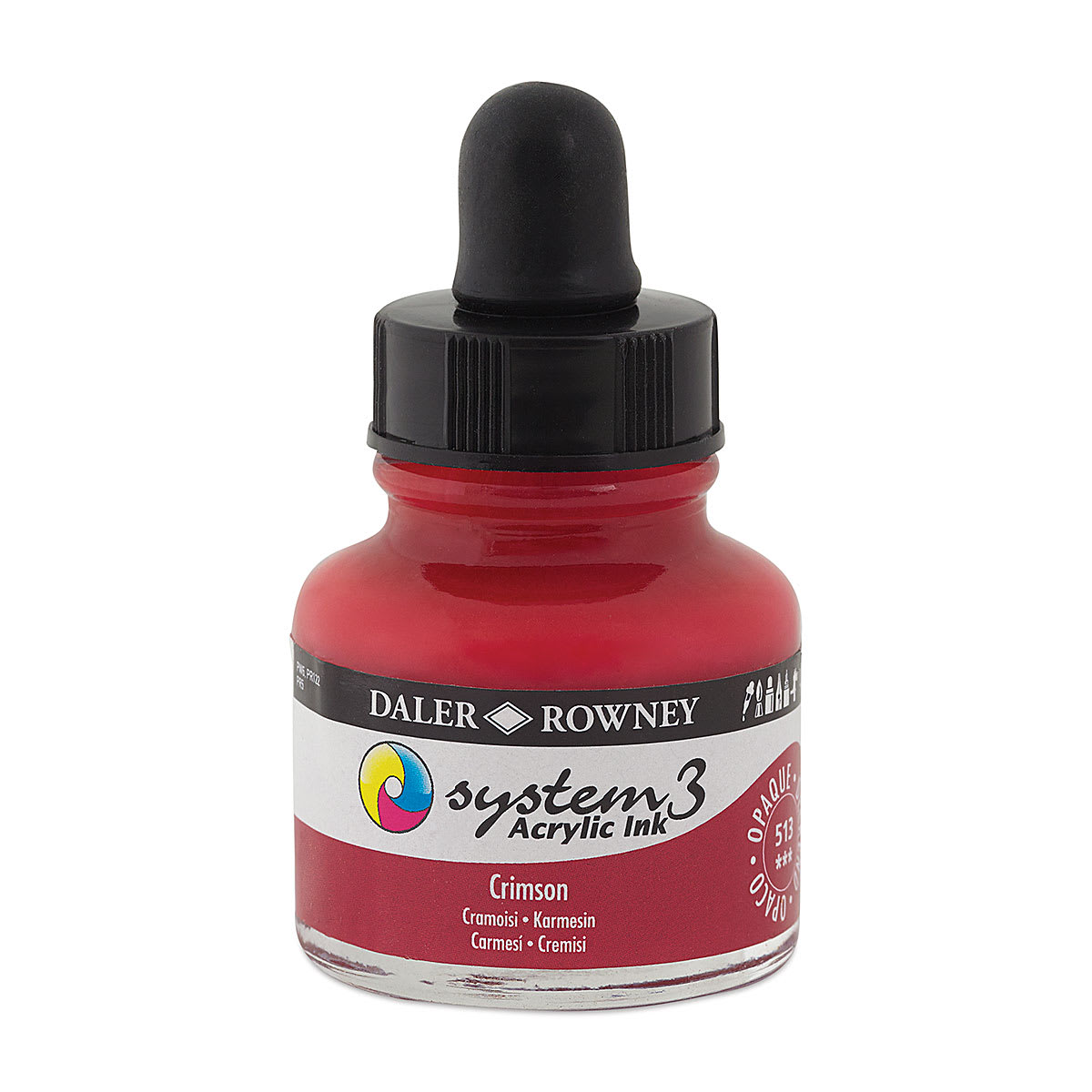 Daler-Rowney System3 Acrylic Ink - Crimson, 1 oz