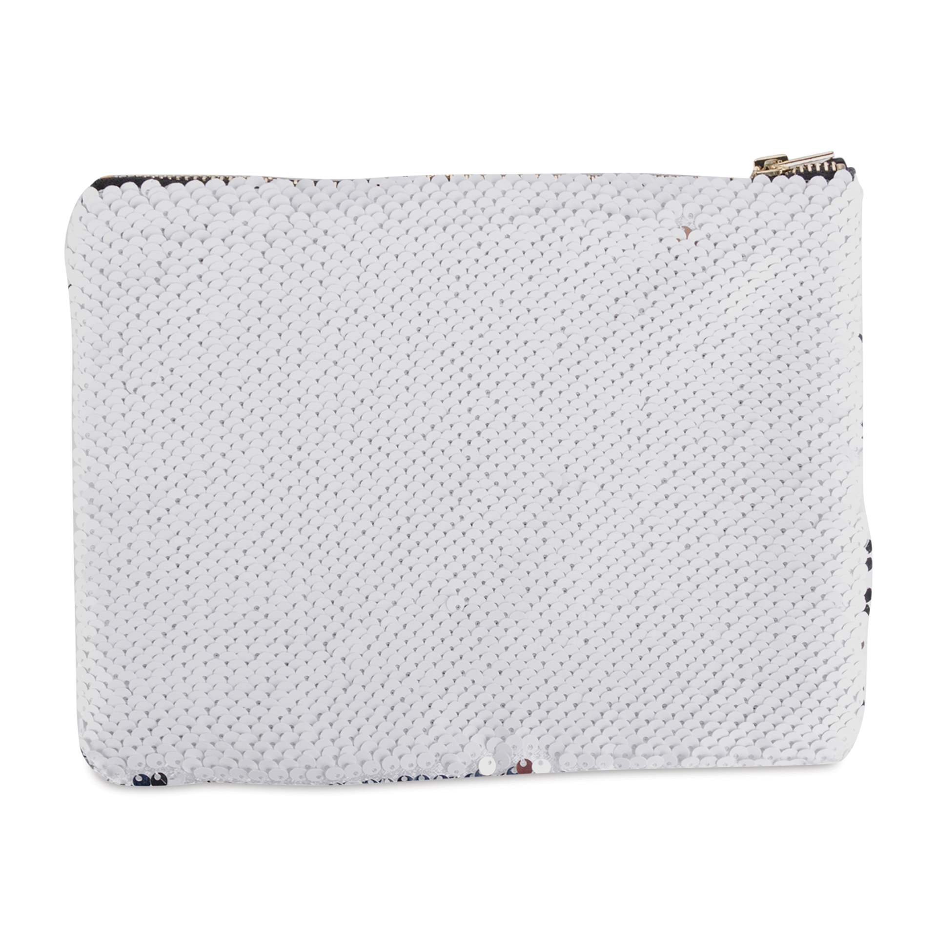 Craft Express Sublimation Printing Makeup Case - Reverse Sequin, Pkg of 4 (blank case, front side)