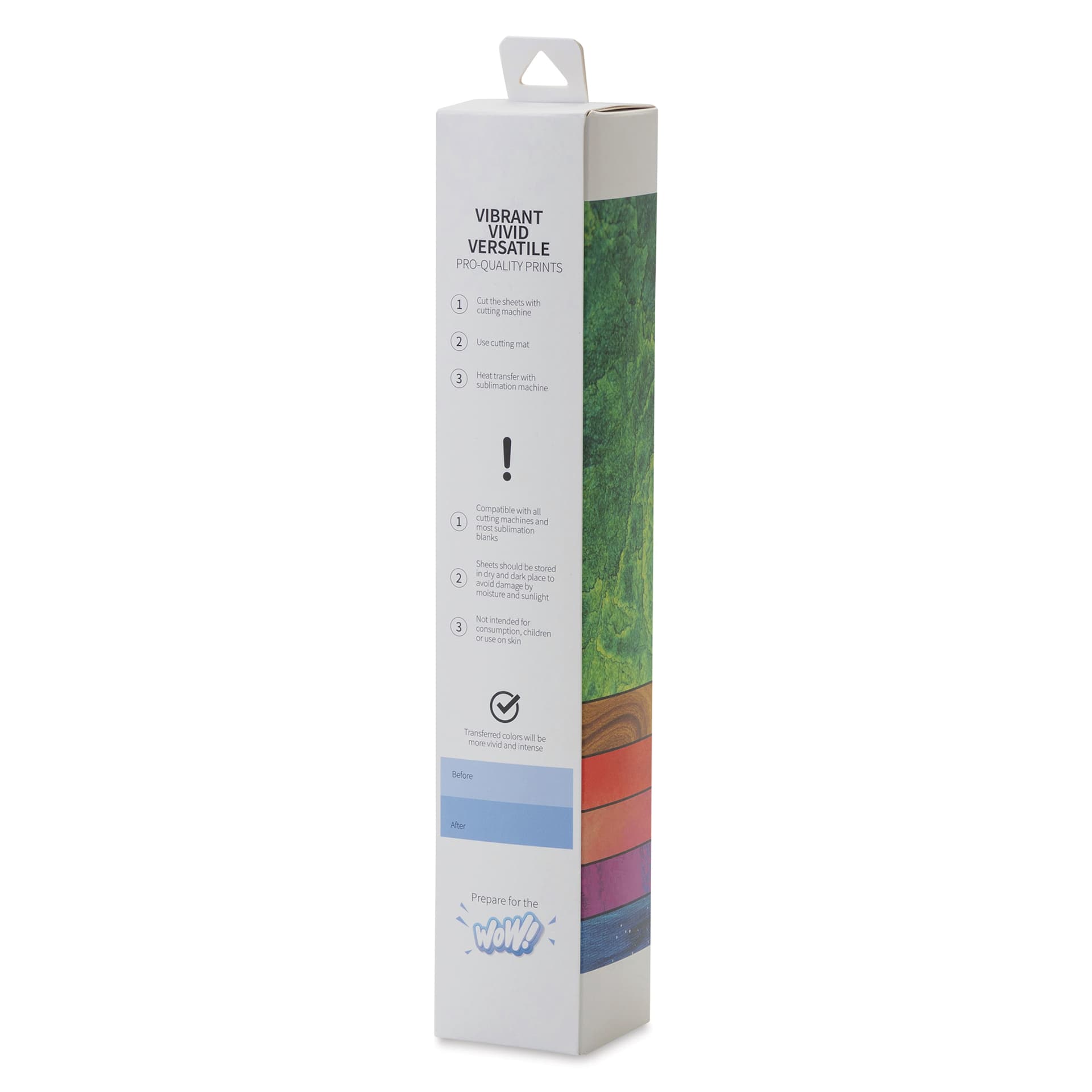 Craft Express Sublimation Pattern Transfer Sheets - Assorted 1, 12" x 12", Pkg of 6 back of box