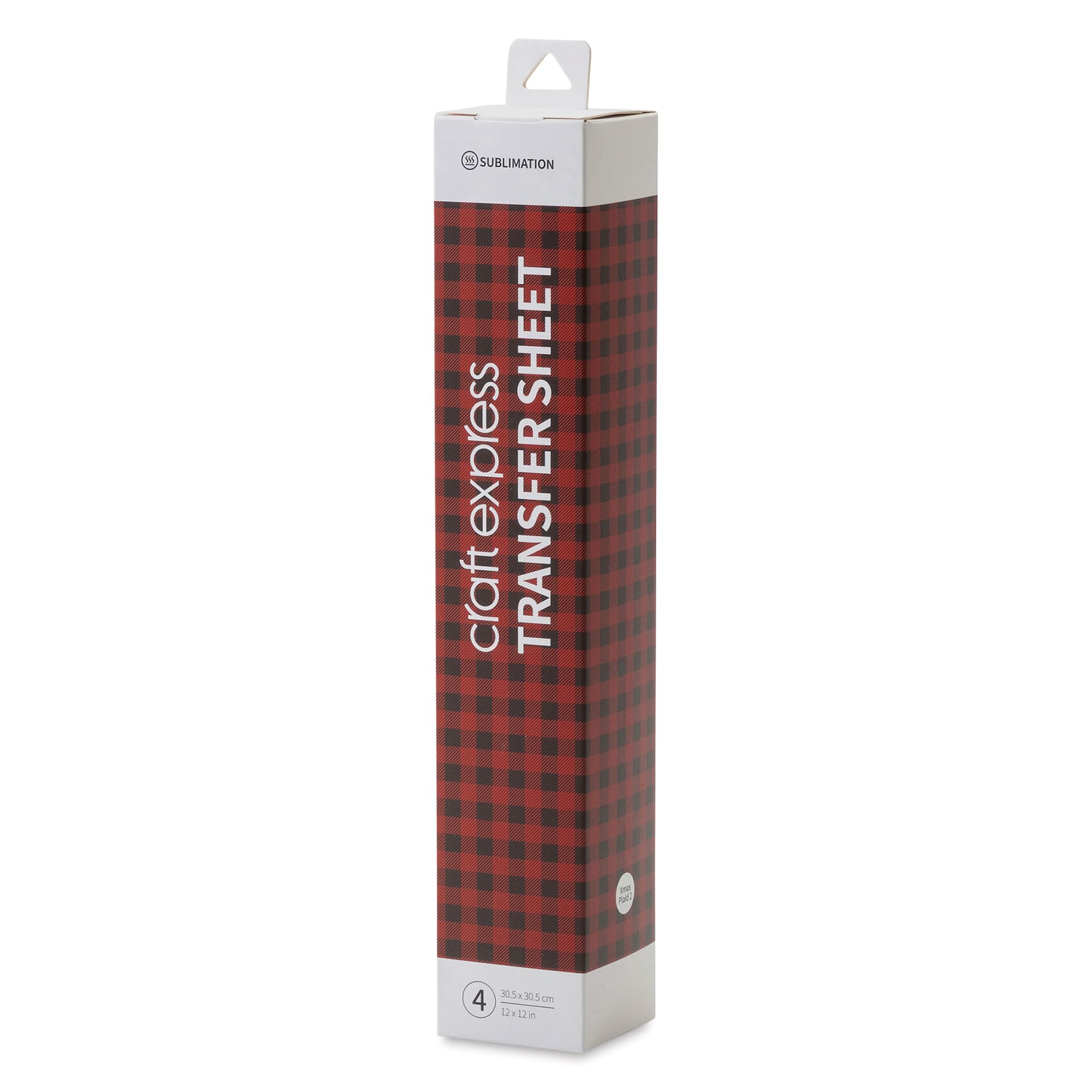 Craft Express Sublimation Pattern Transfer Sheets - Plaid 2, 12" x 12", Pkg of 4 front of box