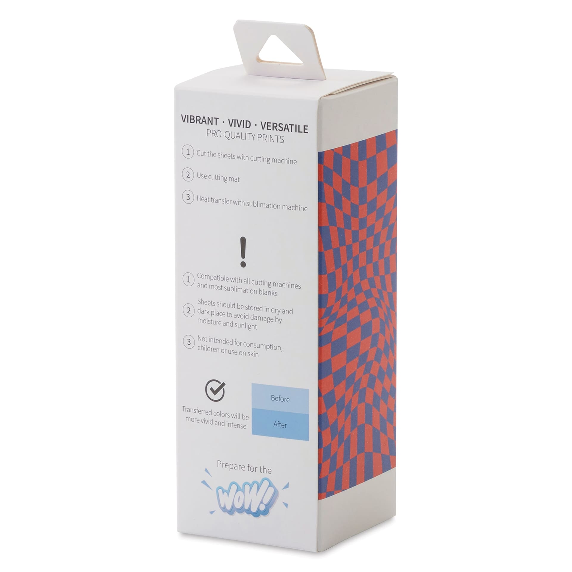 Craft Express Sublimation Pattern Transfer Sheets - Mosaic Maze, 4-1/2" x 12", Pkg of 4 back of box