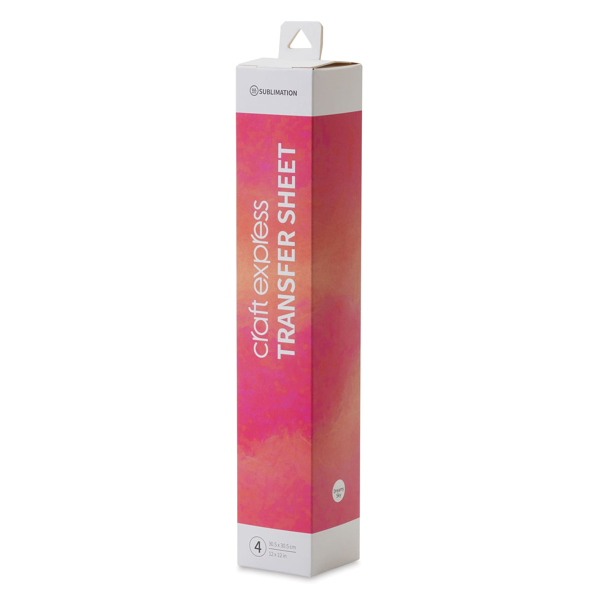 Craft Express Sublimation Pattern Transfer Sheets - Dreamy Sky, 12" x 12", Pkg of 4 front of box