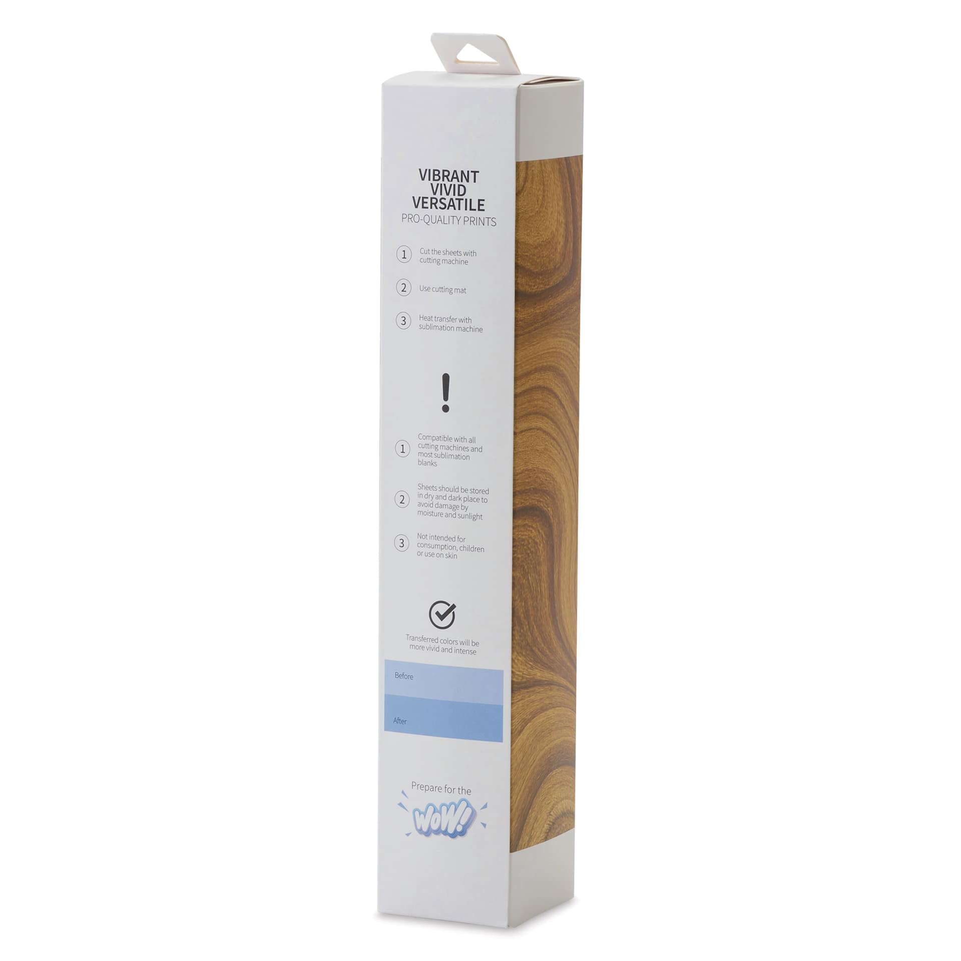 Craft Express Sublimation Pattern Transfer Sheets - Warm Sand, 12" x 12", Pkg of 4 back of box