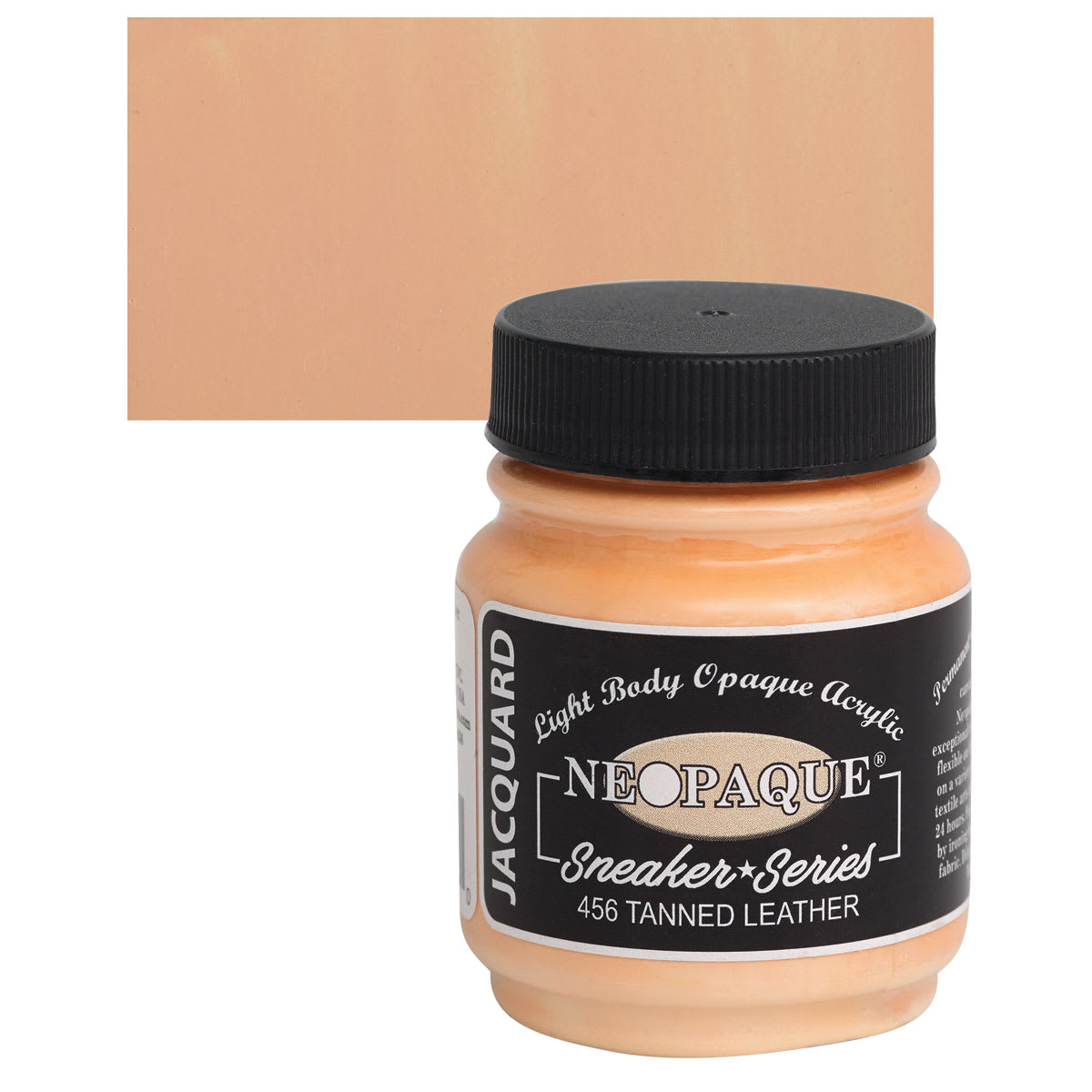 Jacquard Neopaque Acrylic - Tanned Leather, 2.25 oz jar and swatch