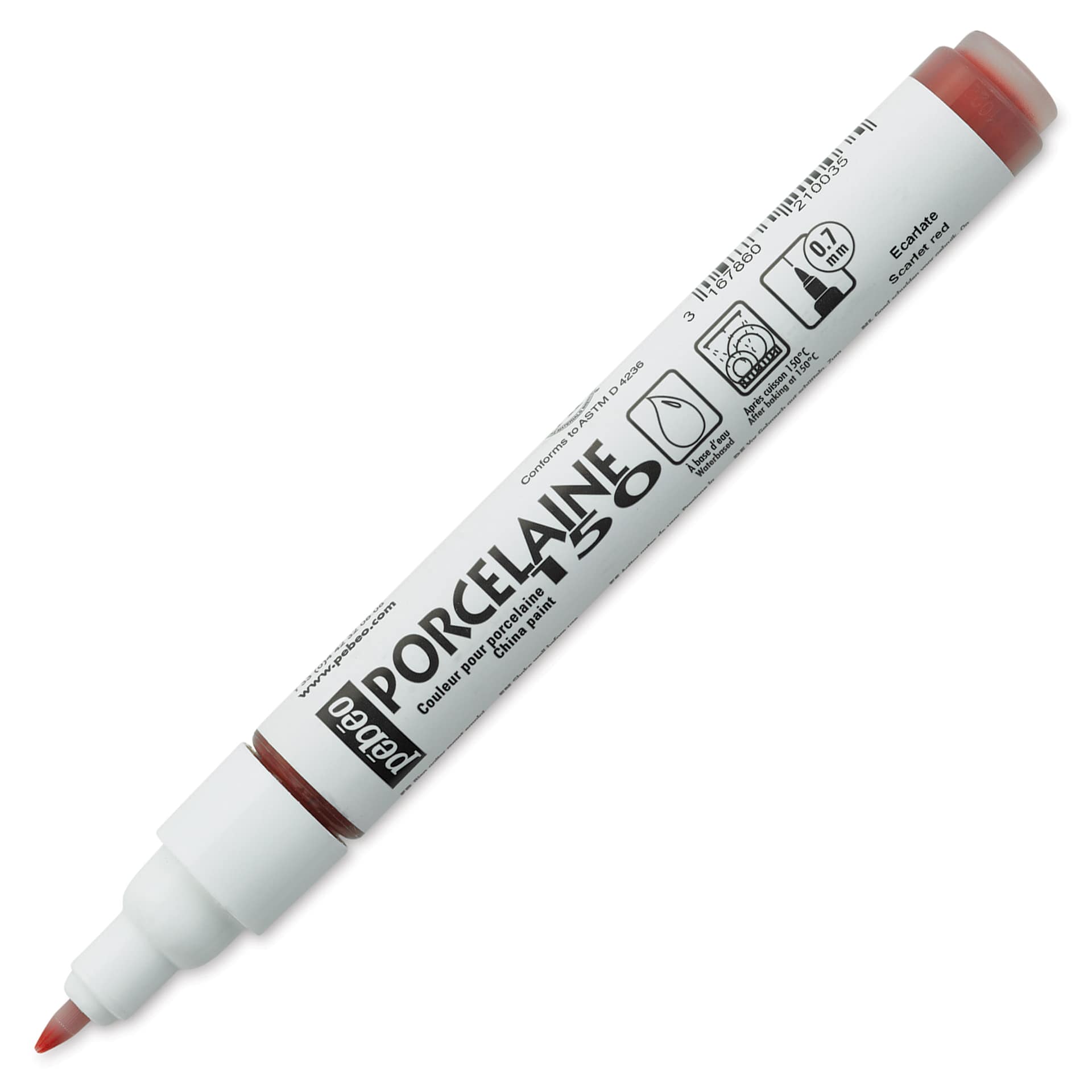 Pebeo Porcelaine 150 Paint Marker - Scarlet Red, Fine Point